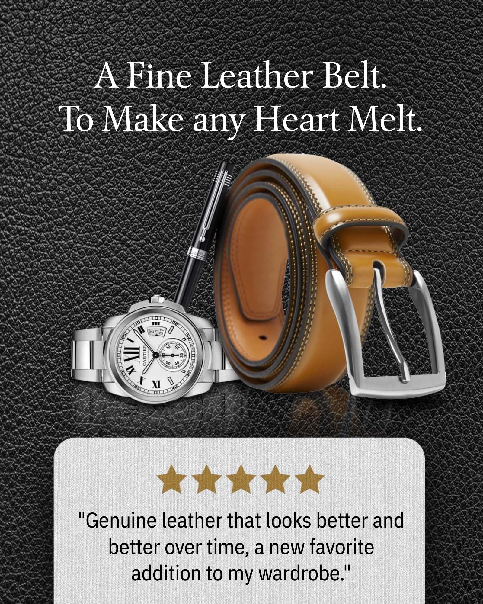 Slim Genuine Leather Belt
