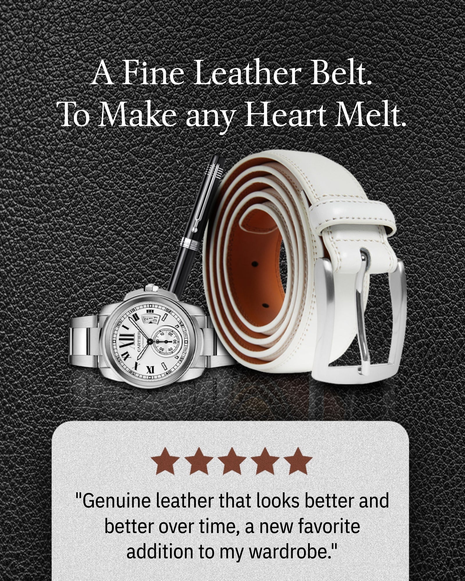 Slim Genuine Leather Belt