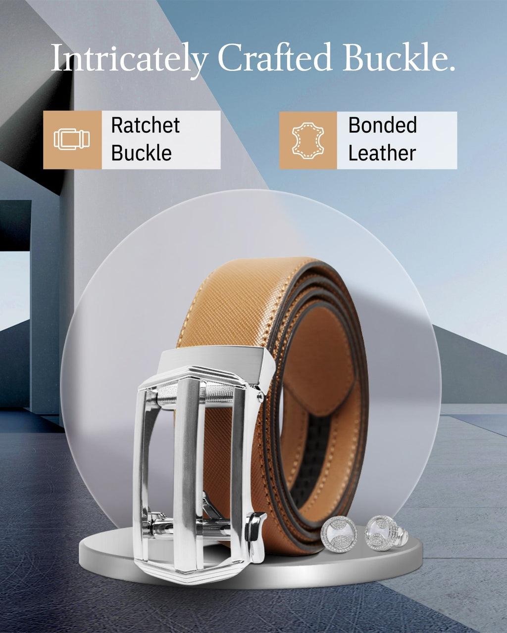 Bonded Leather Ratchet Belt