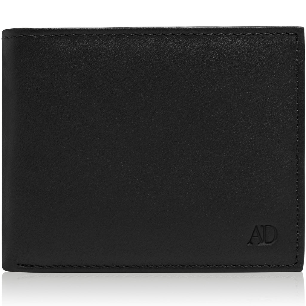 Full Grain Leather Bifold Wallet with Flip-Up ID