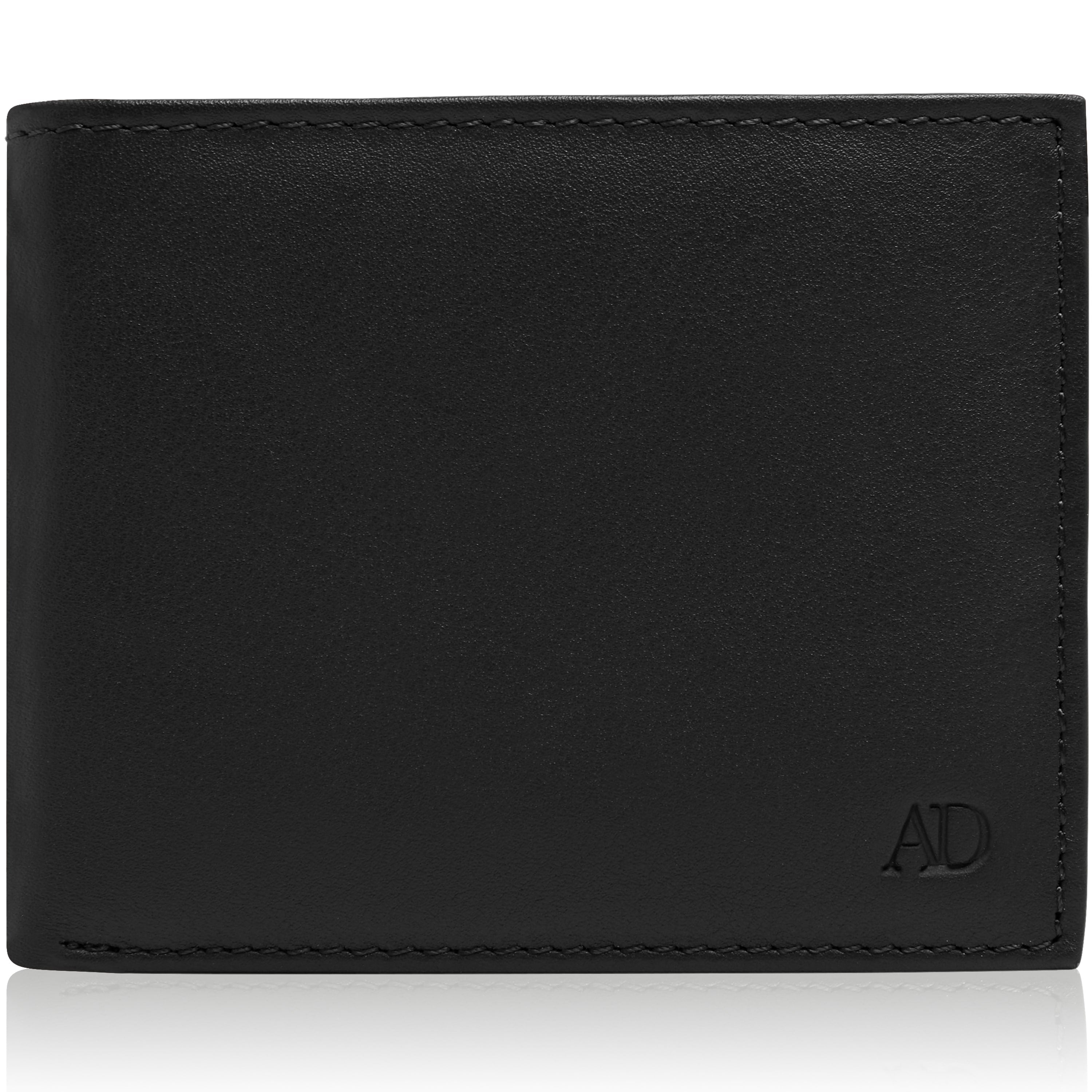 Full Grain Leather Bifold Wallet with Flip-Up ID
