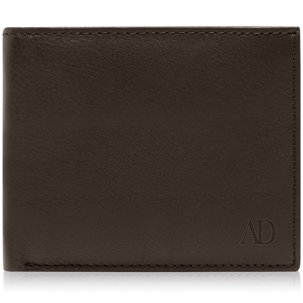 Full Grain Leather Bifold Wallet with Flip-Up ID