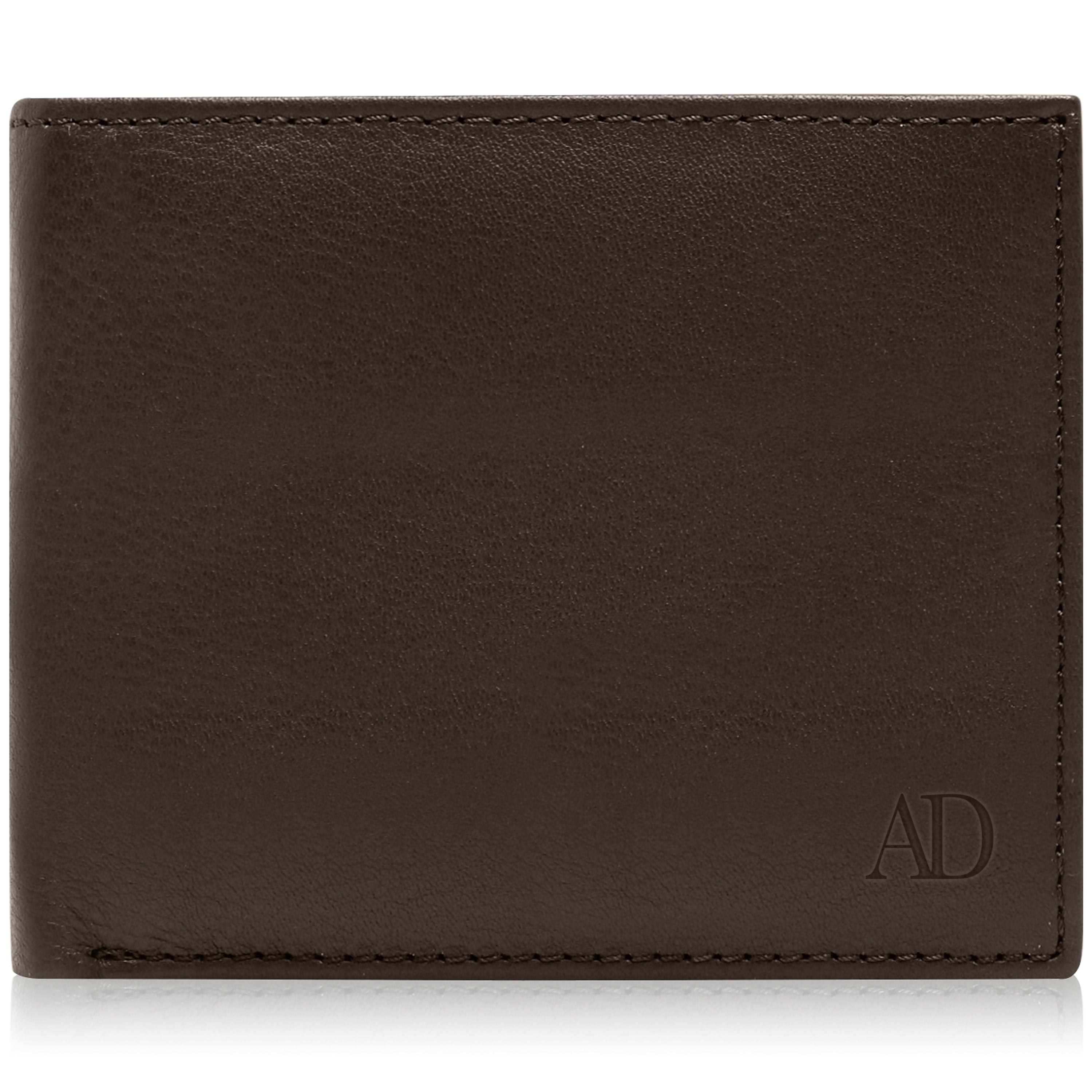 Full Grain Leather Bifold Wallet with Flip-Up ID
