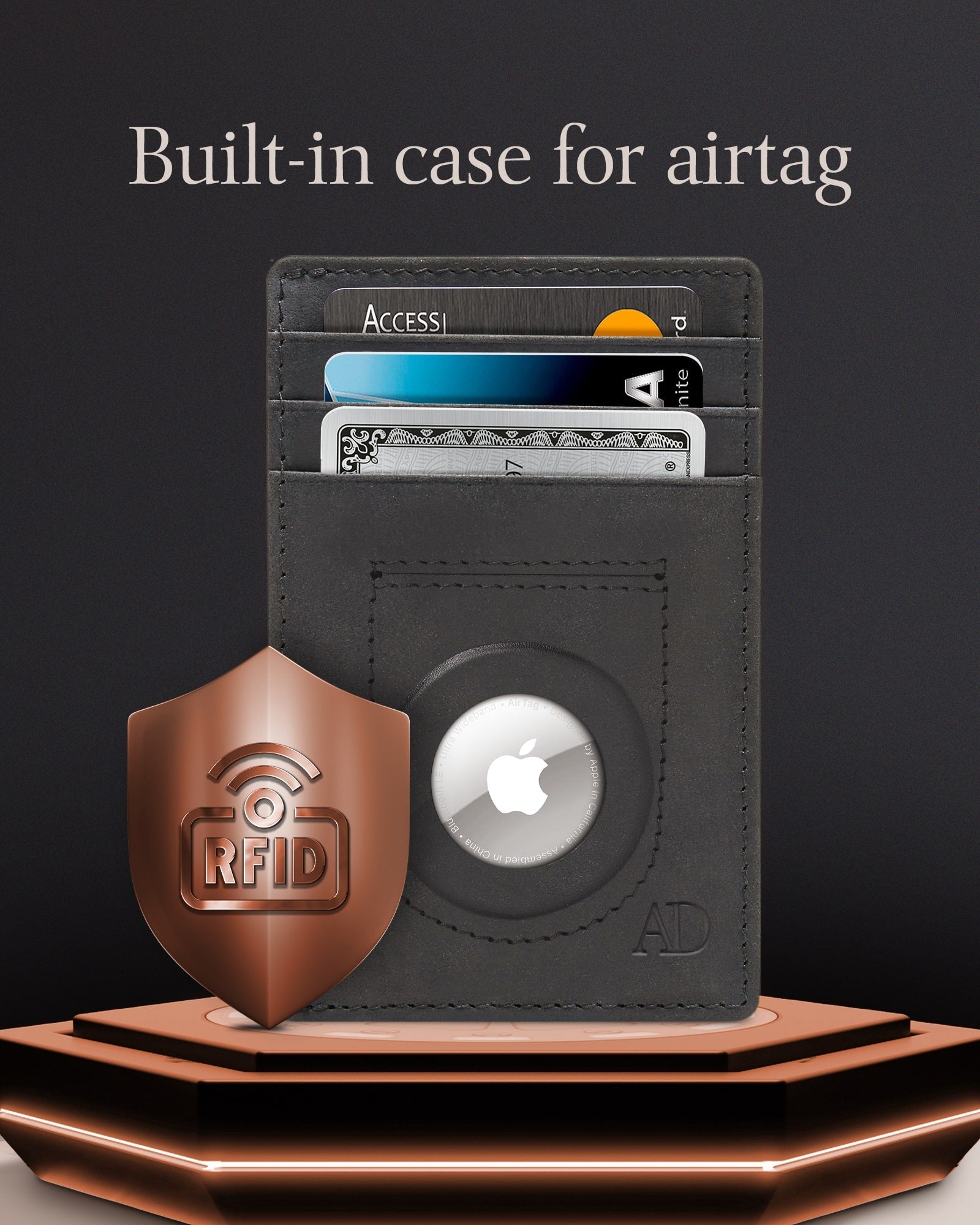 Leather Cardholder with Air Tag Pocket