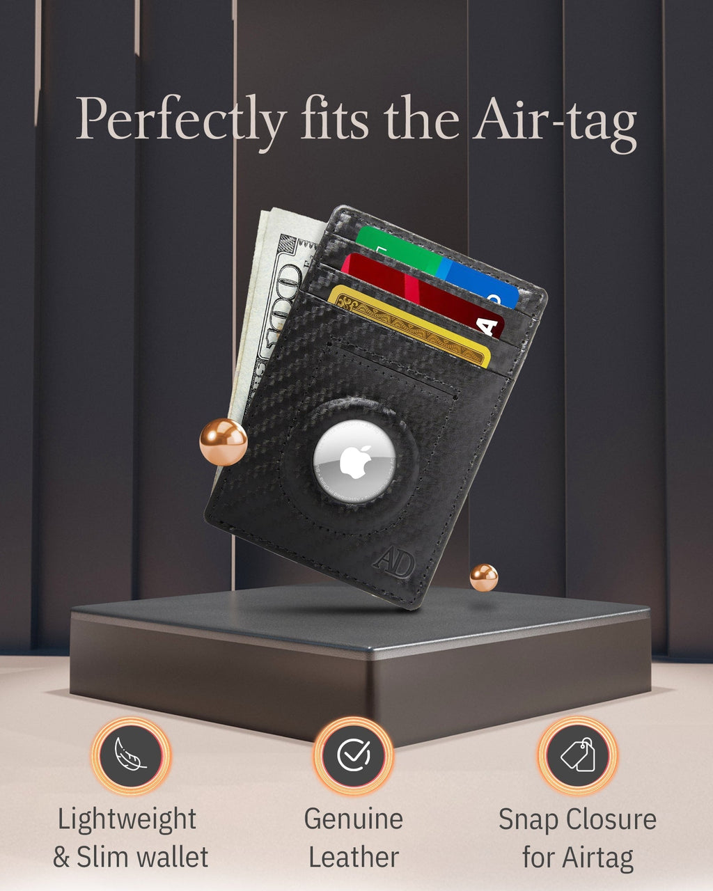 Leather Cardholder with Air Tag Pocket