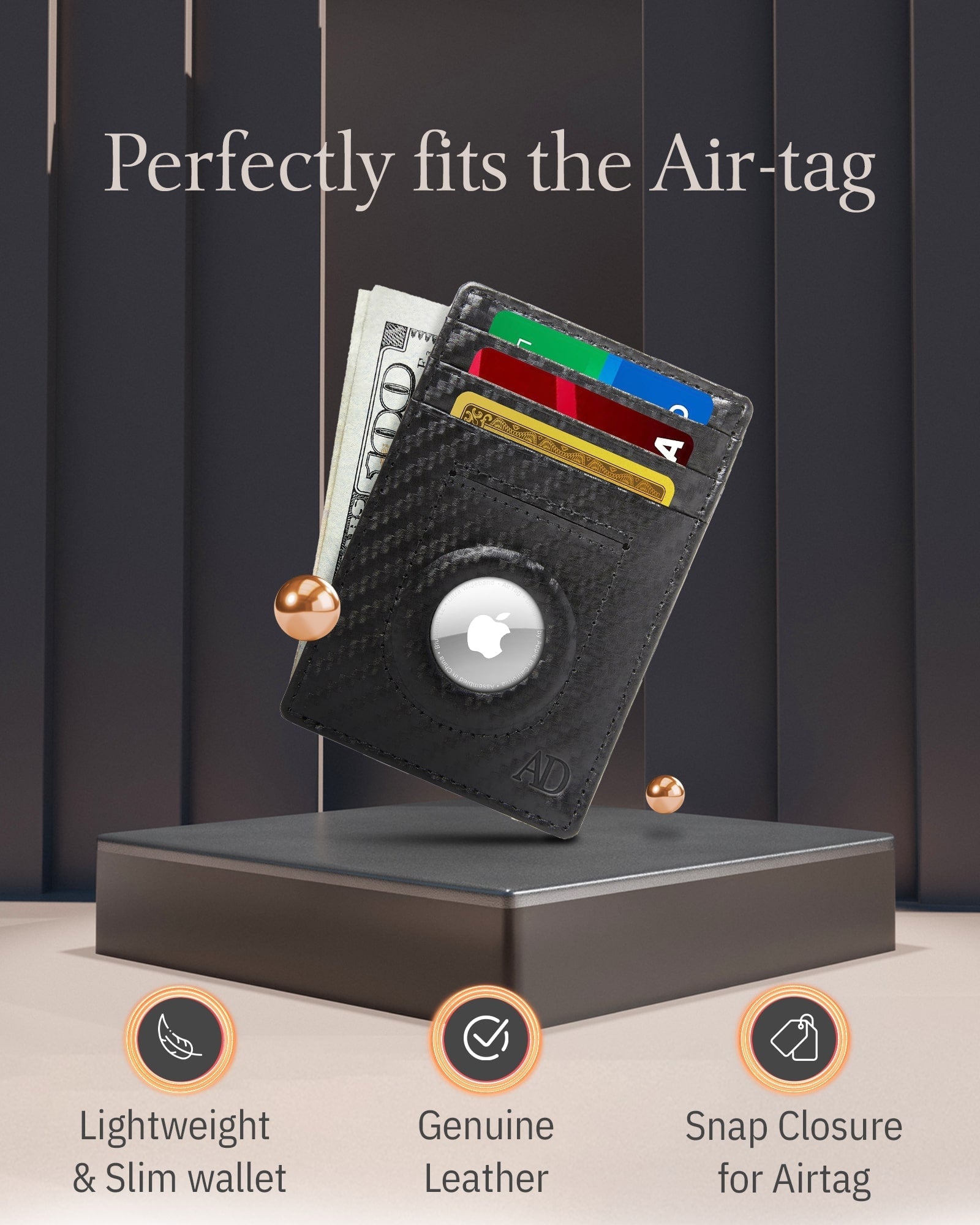 Leather Cardholder with Air Tag Pocket