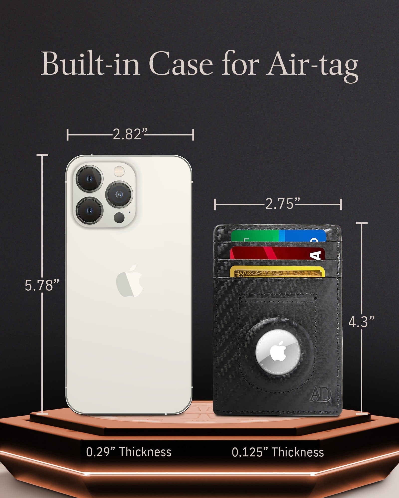Leather Cardholder with Air Tag Pocket