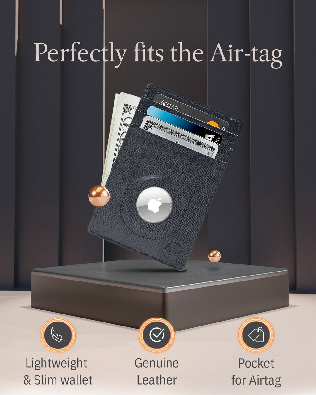 Leather Cardholder with Air Tag Pocket