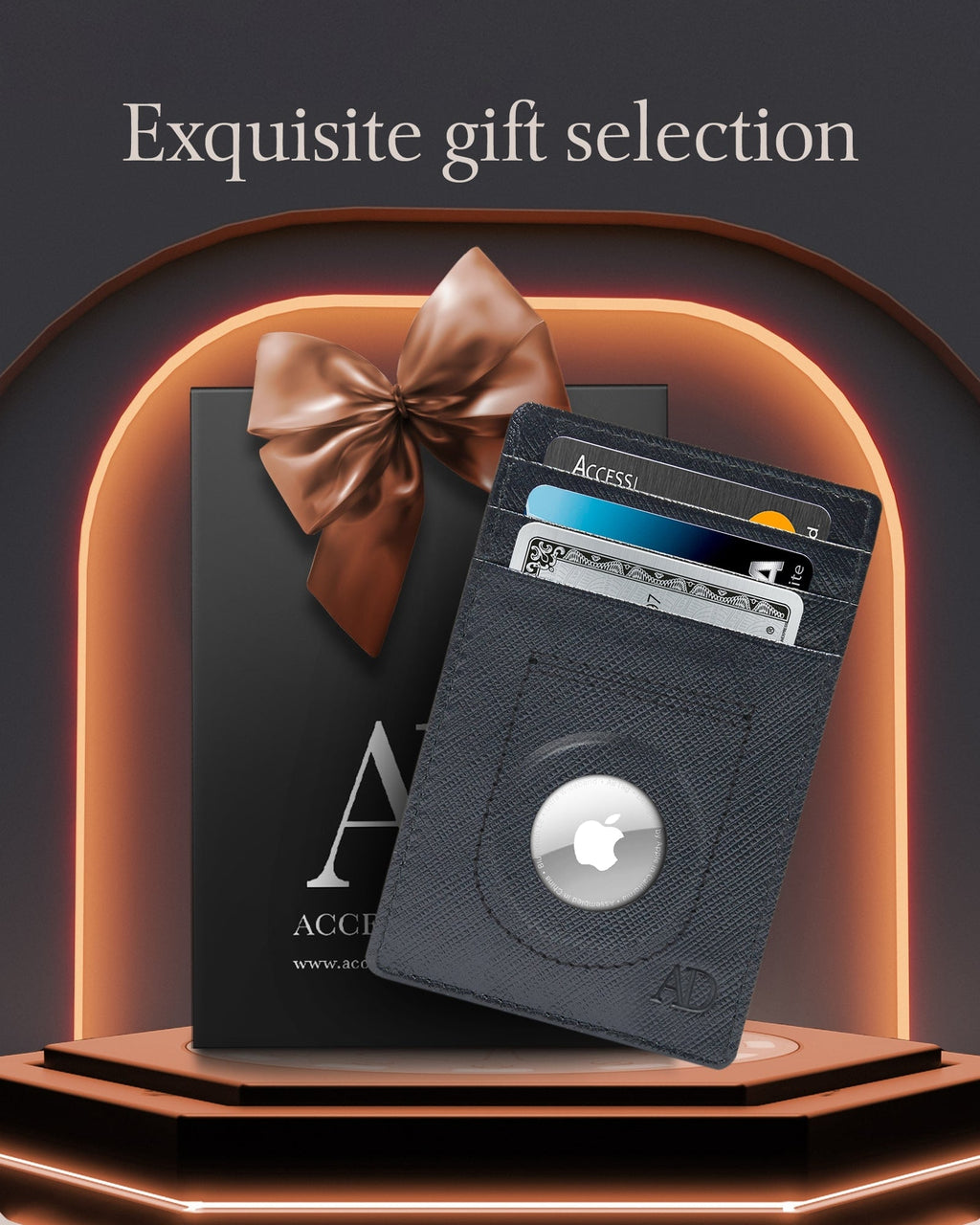 Leather Cardholder with Air Tag Pocket