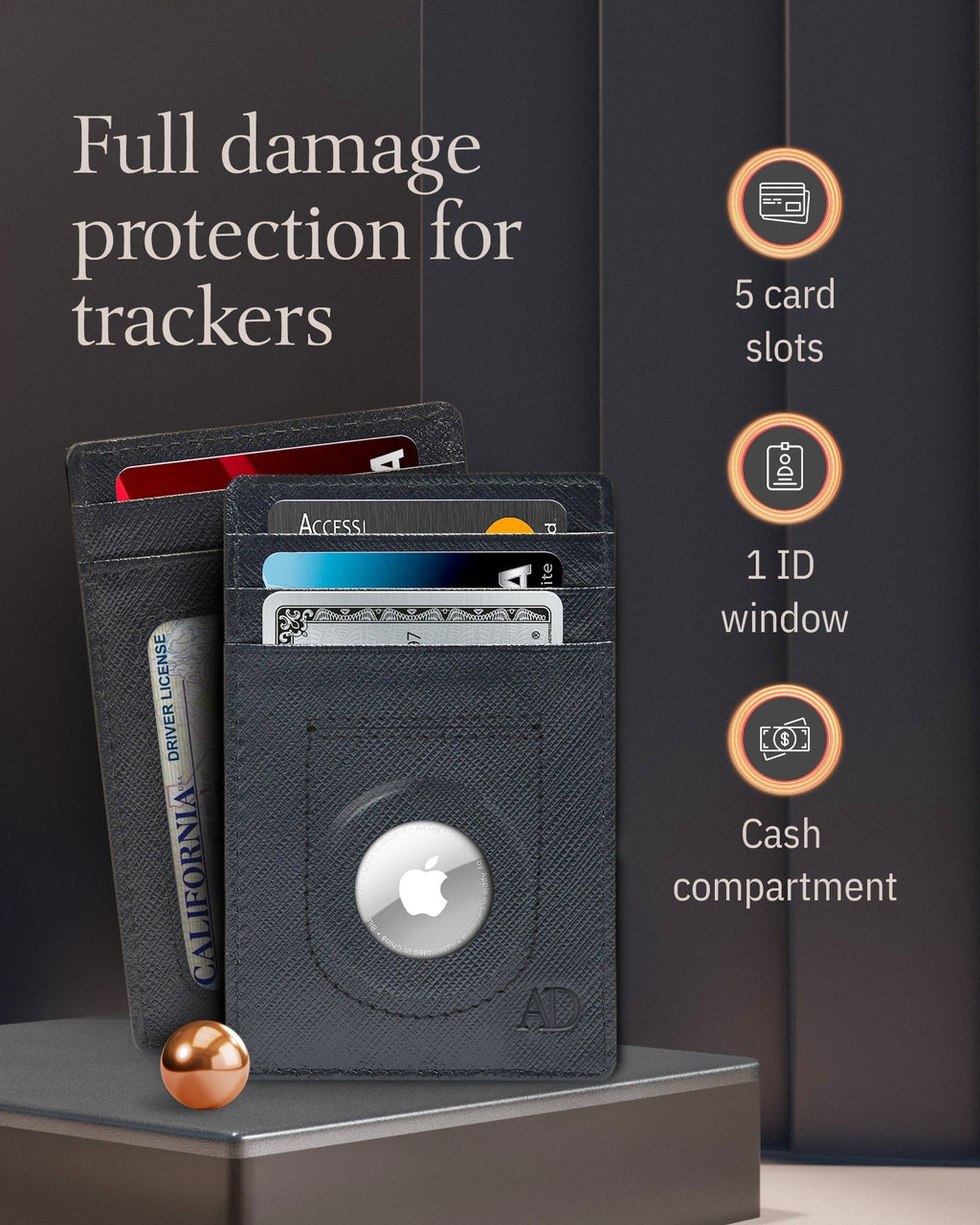 Leather Cardholder with Air Tag Pocket