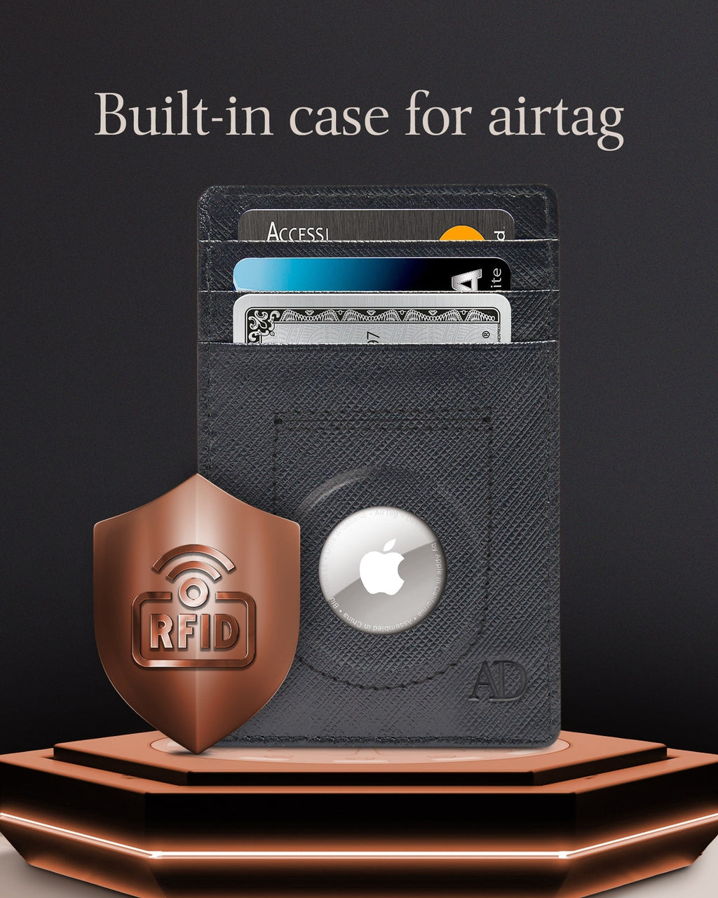 Leather Cardholder with Air Tag Pocket