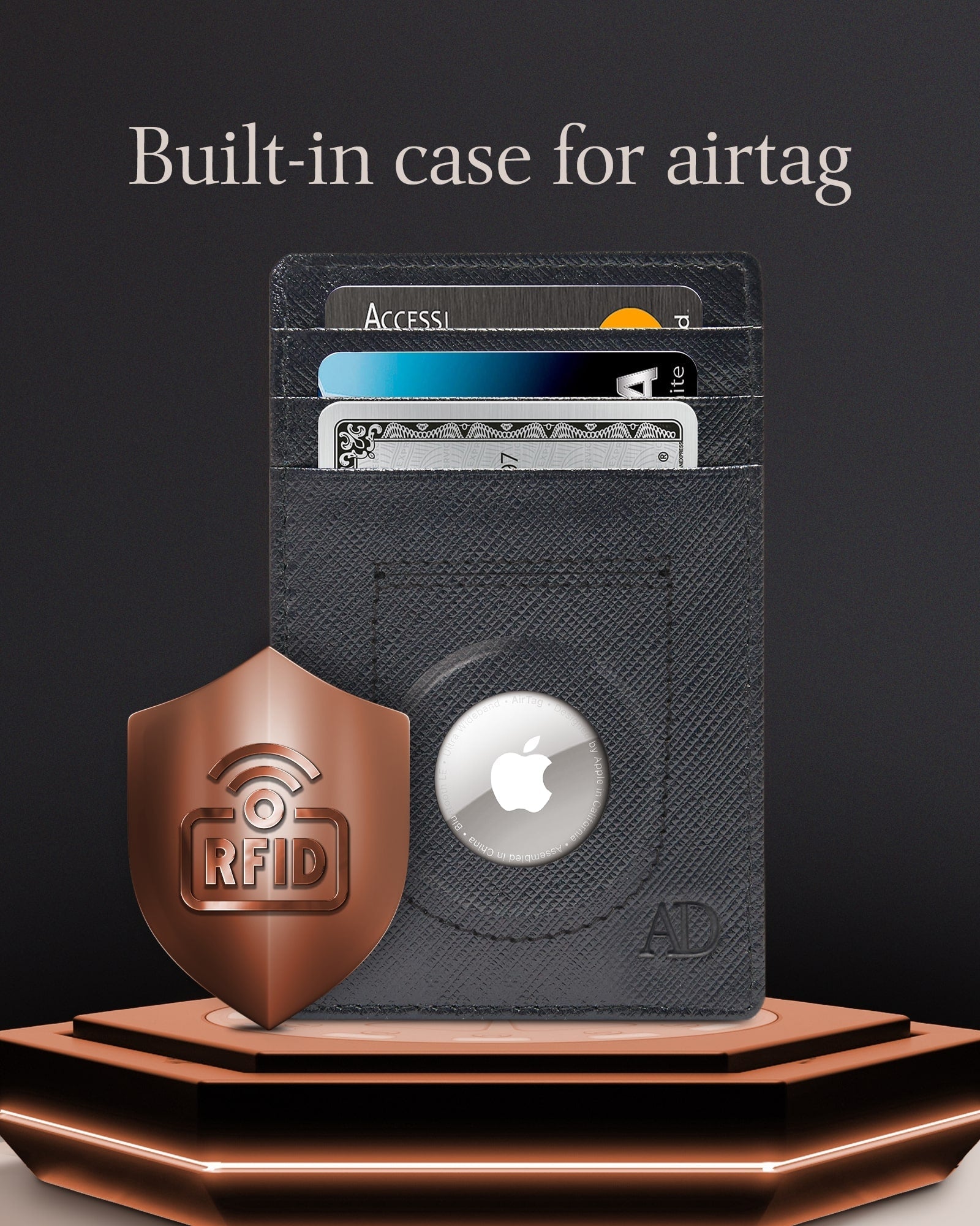 Leather Cardholder with Air Tag Pocket