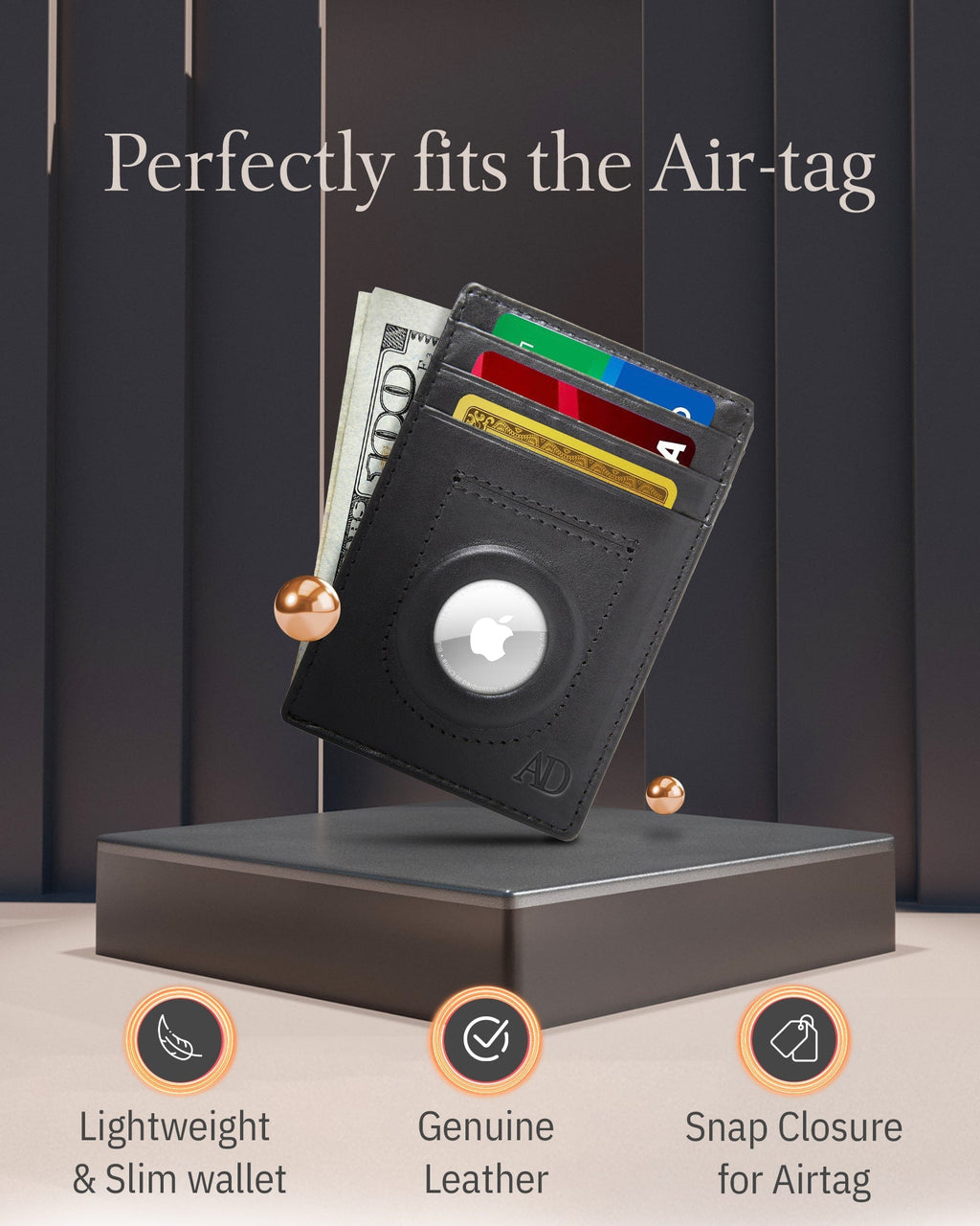 Leather Cardholder with Air Tag Pocket