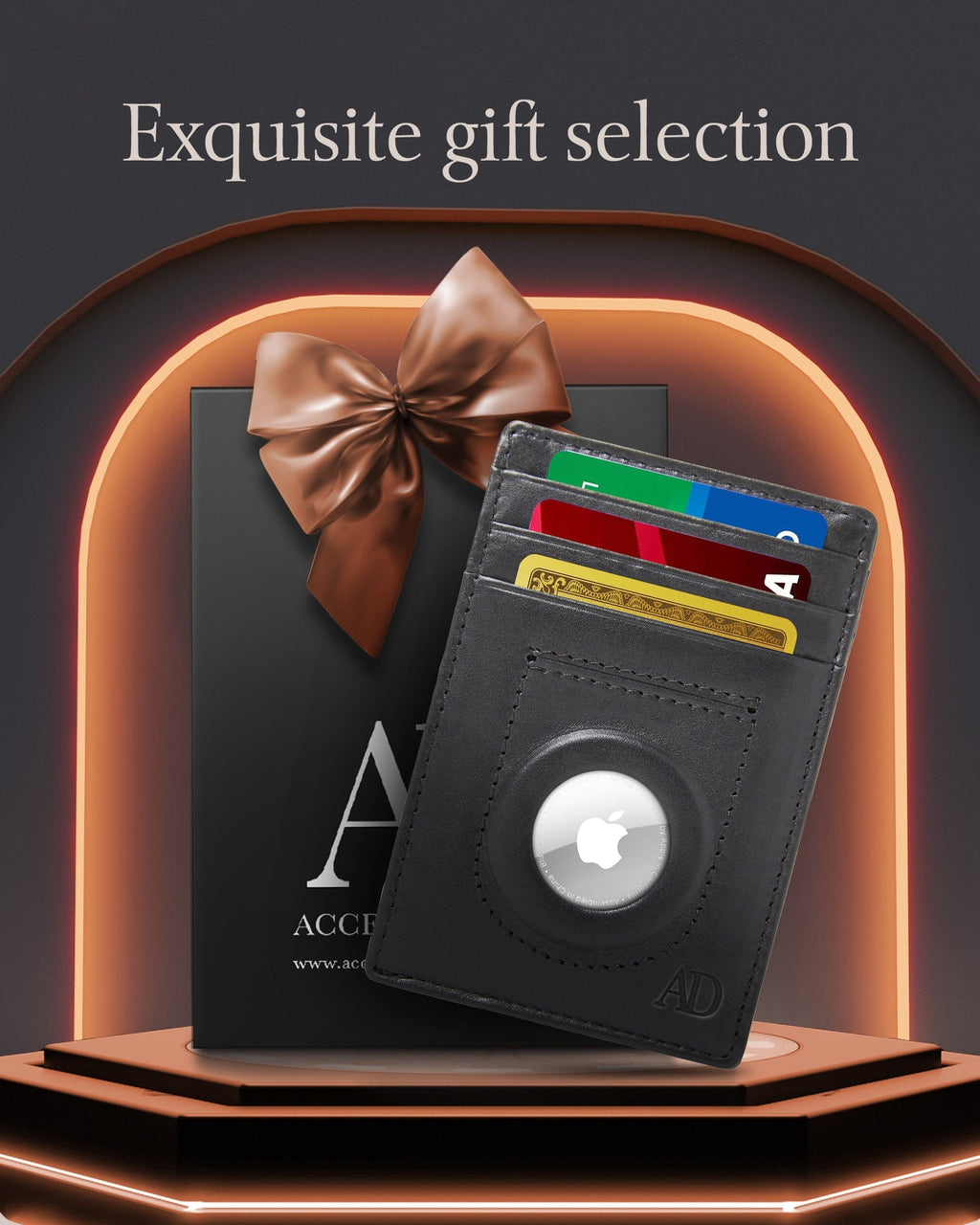Leather Cardholder with Air Tag Pocket