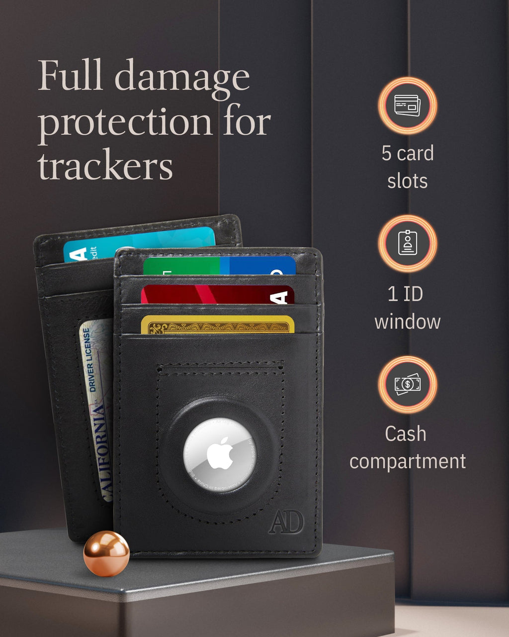 Leather Cardholder with Air Tag Pocket