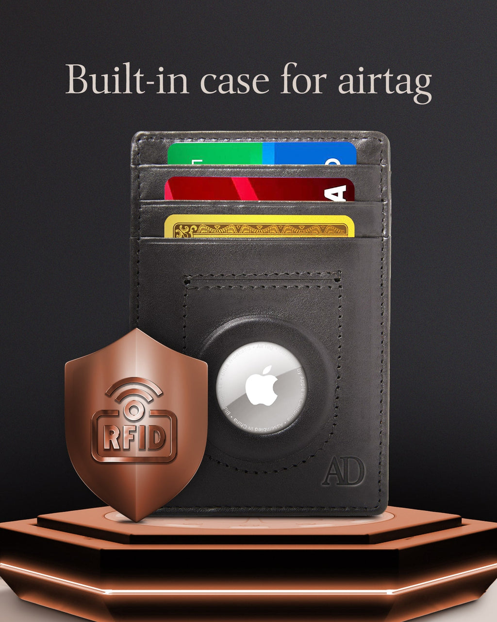 Leather Cardholder with Air Tag Pocket