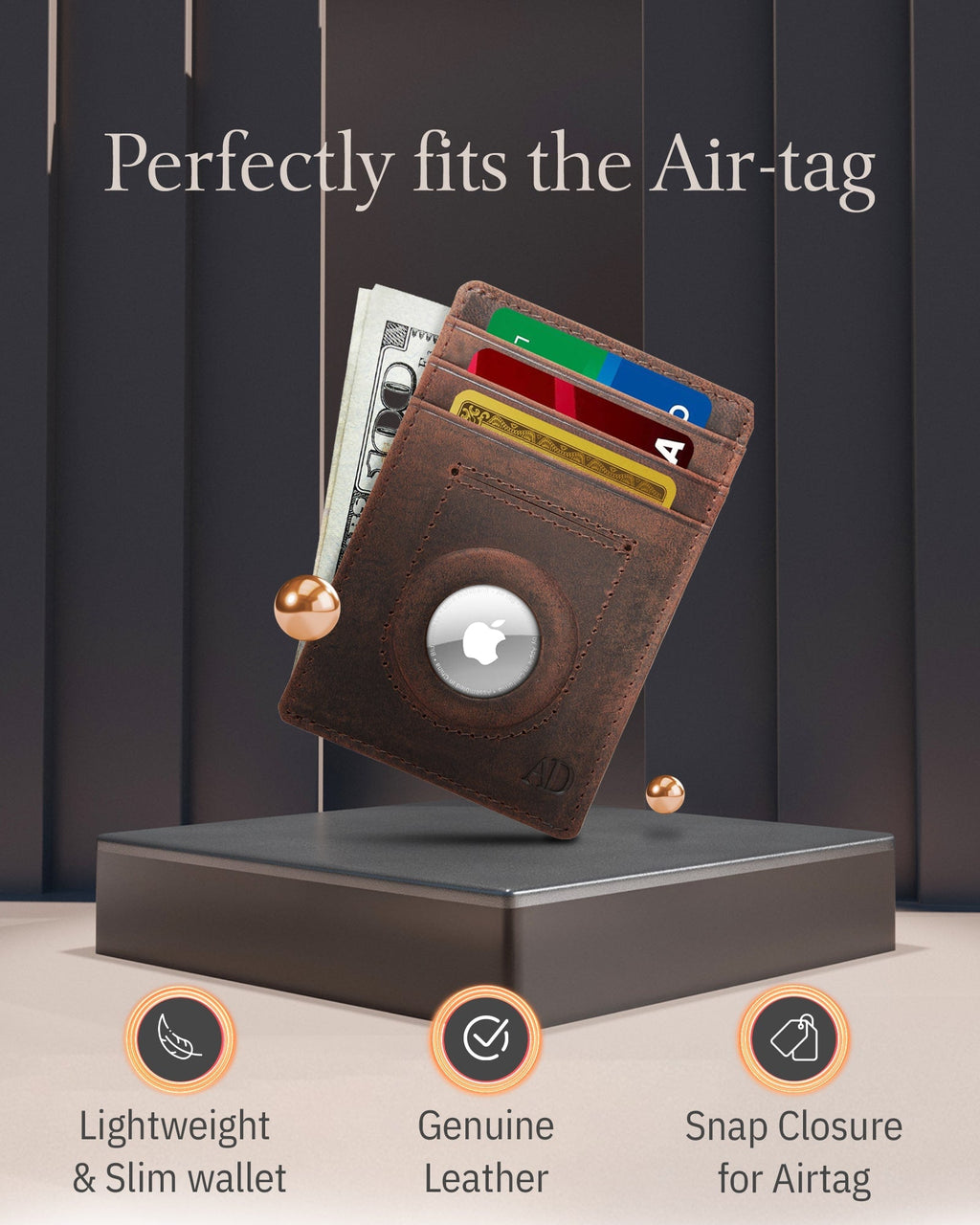 Leather Cardholder with Air Tag Pocket