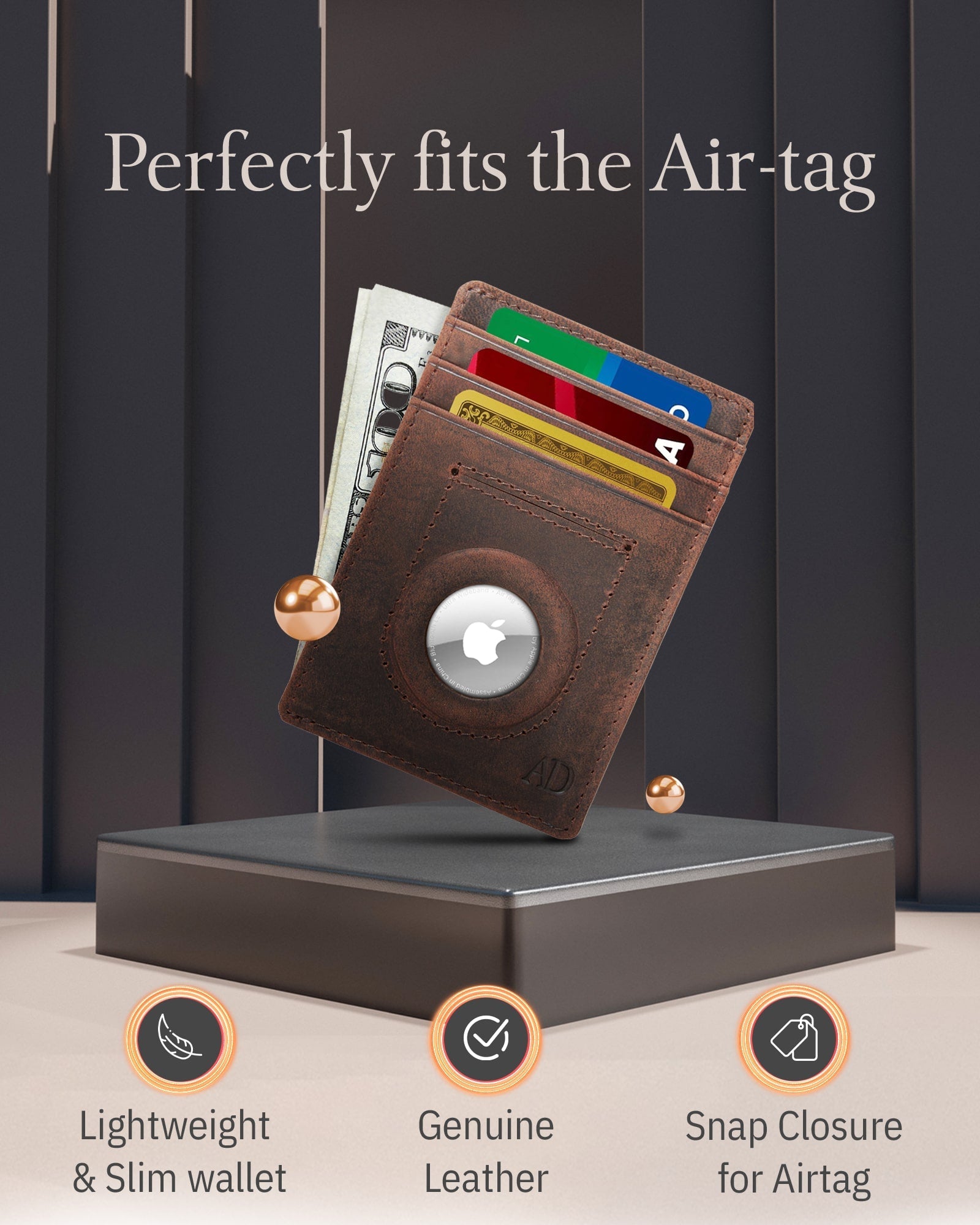 Leather Cardholder with Air Tag Pocket