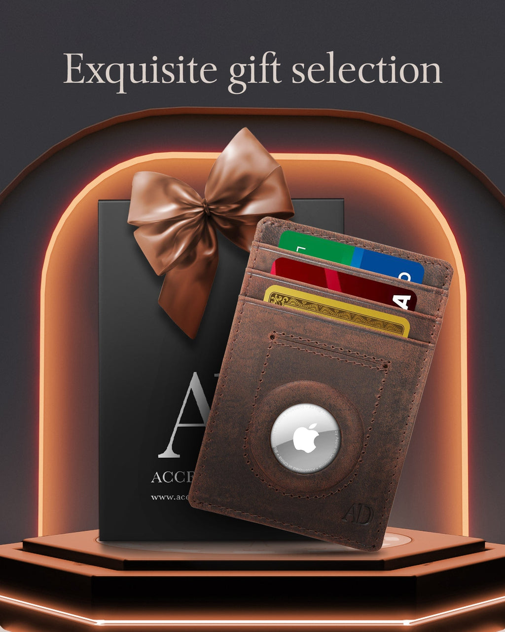 Leather Cardholder with Air Tag Pocket