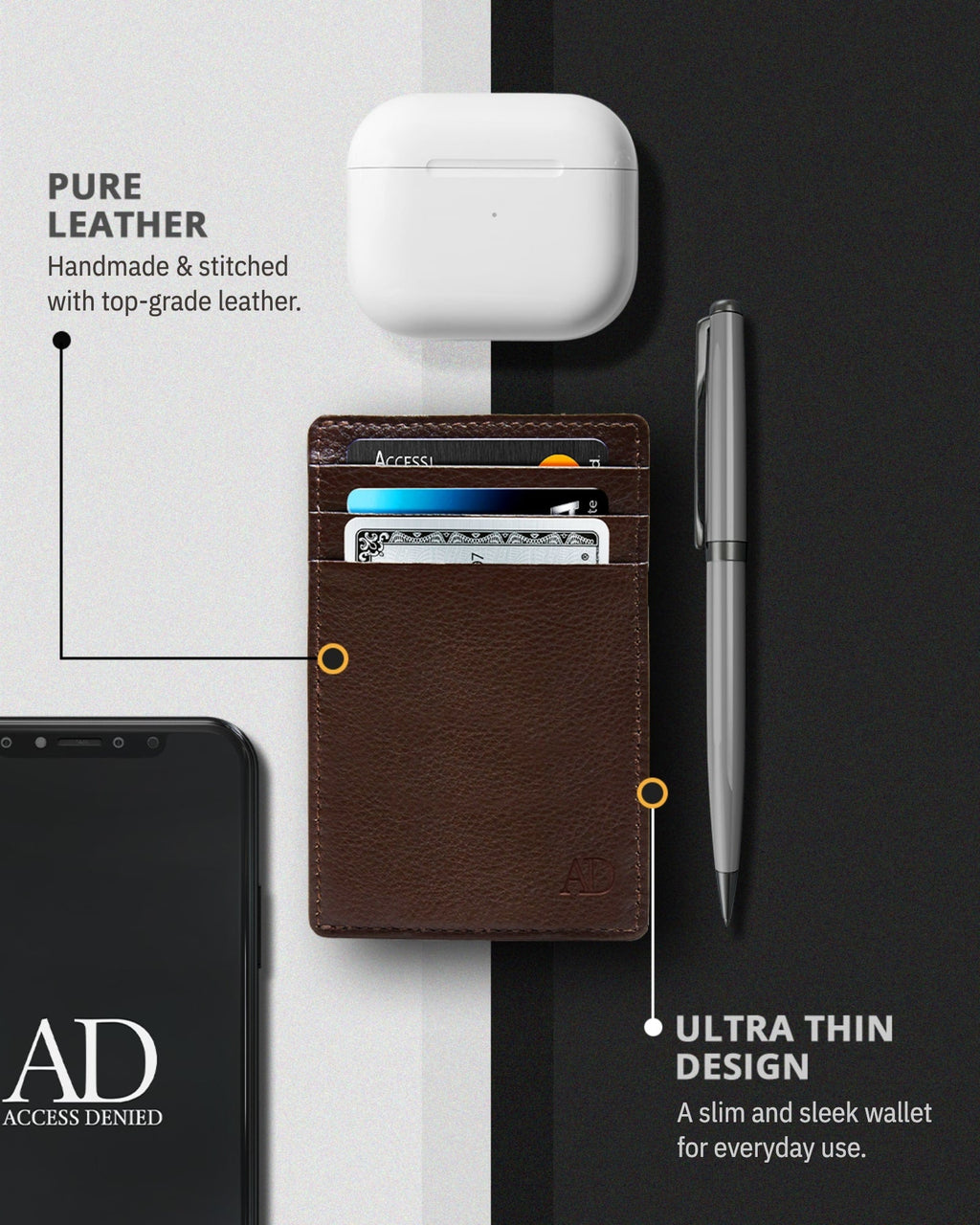 Slim Minimalist Leather Cardholder