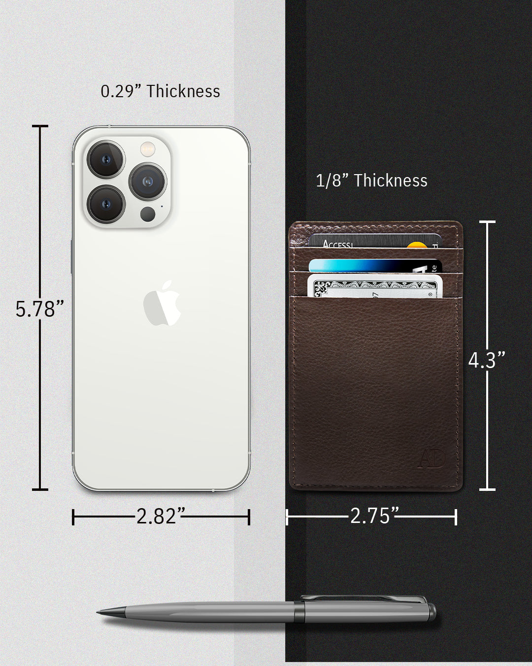 Slim Minimalist Leather Cardholder