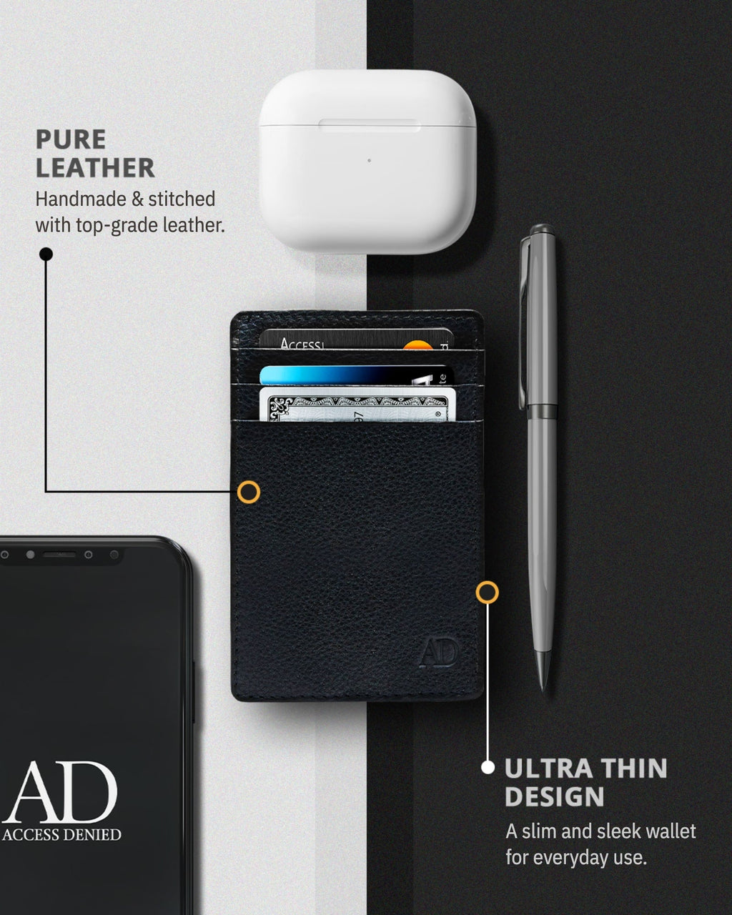 Slim Minimalist Leather Cardholder