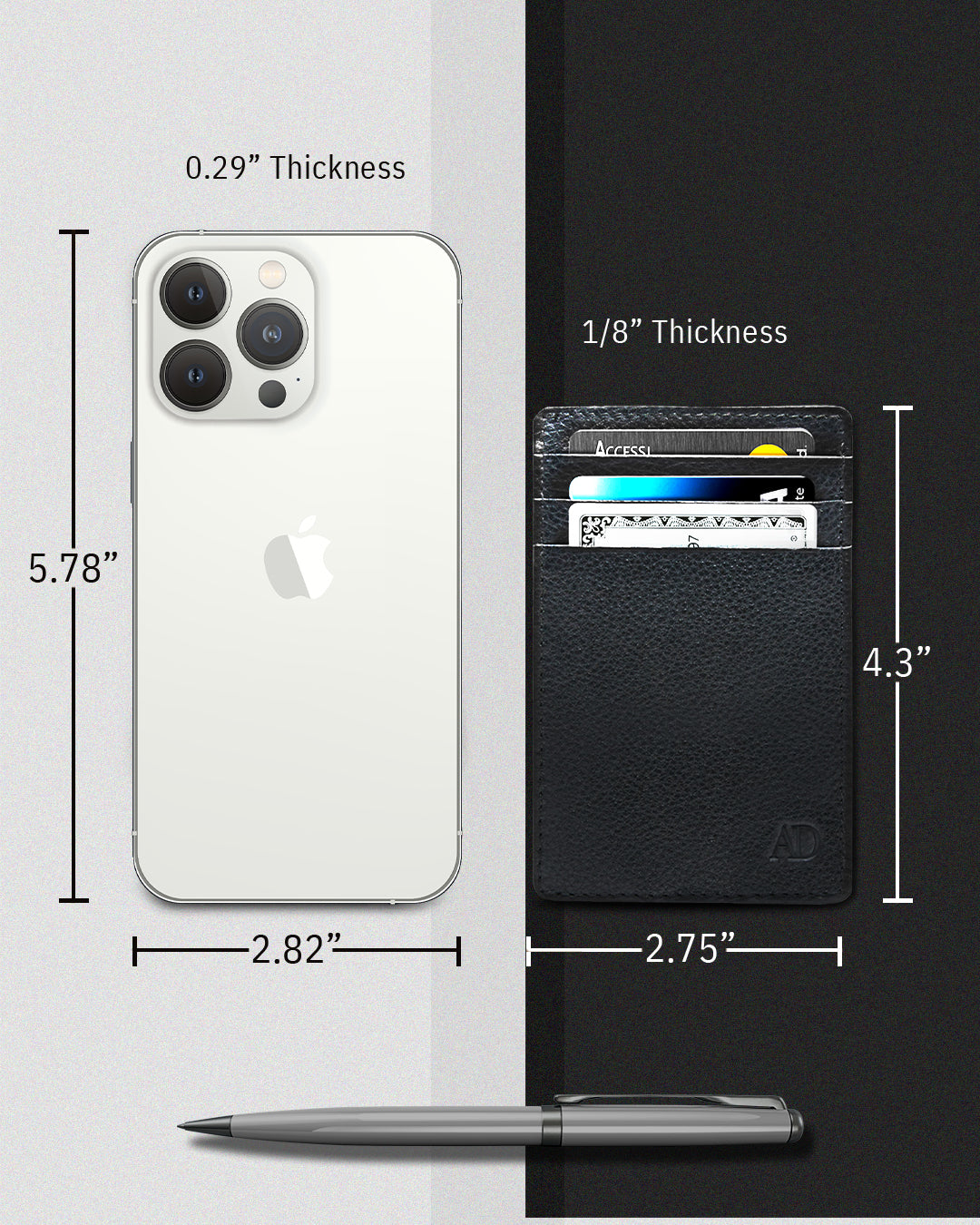 Slim Minimalist Leather Cardholder