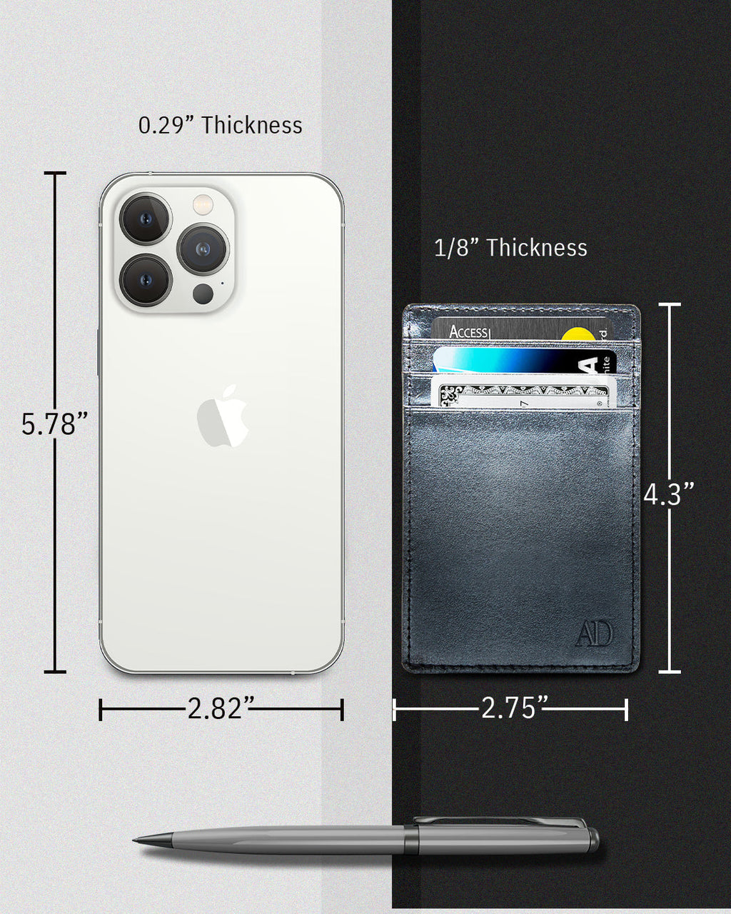 Slim Minimalist Leather Cardholder
