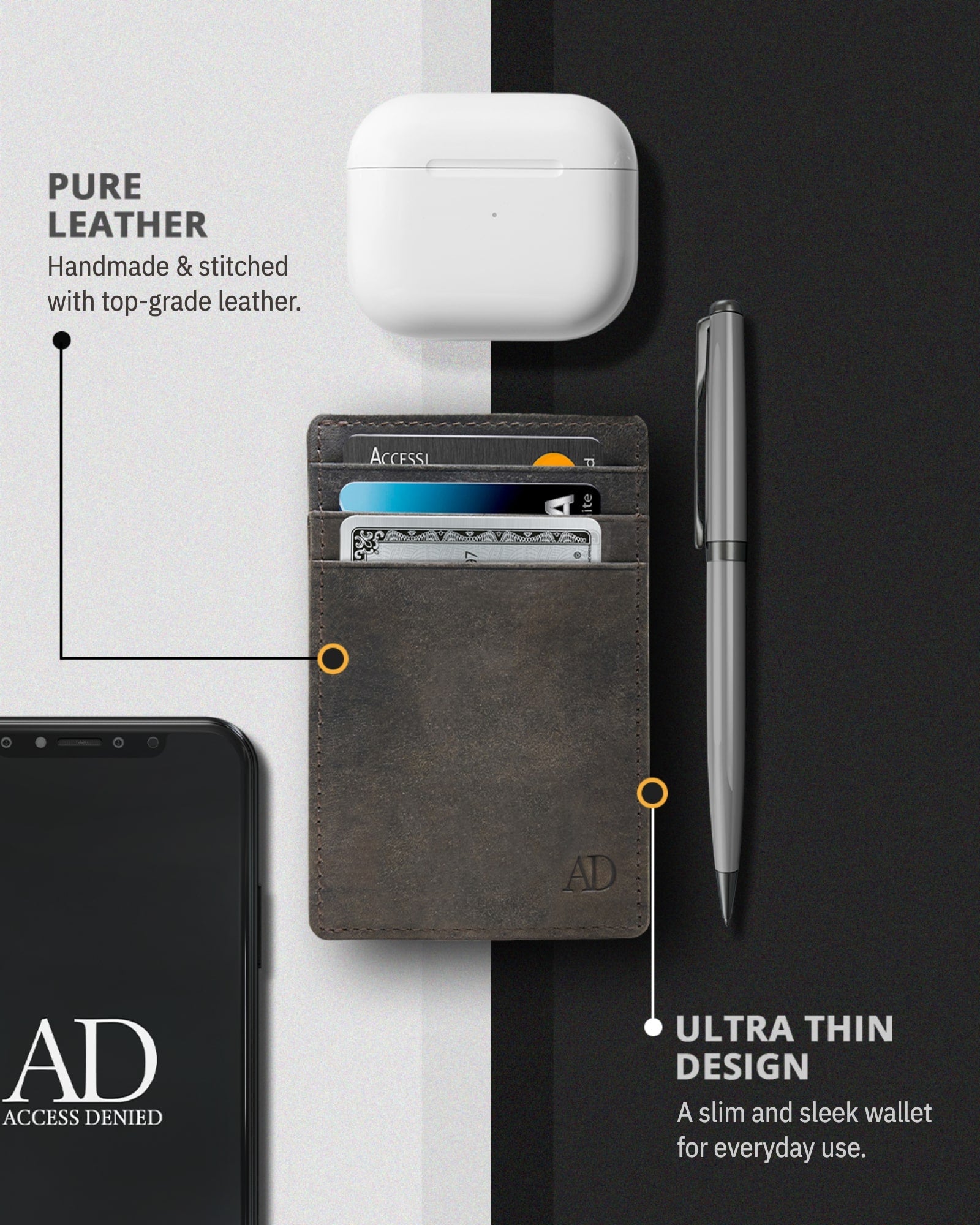 Slim Minimalist Leather Cardholder