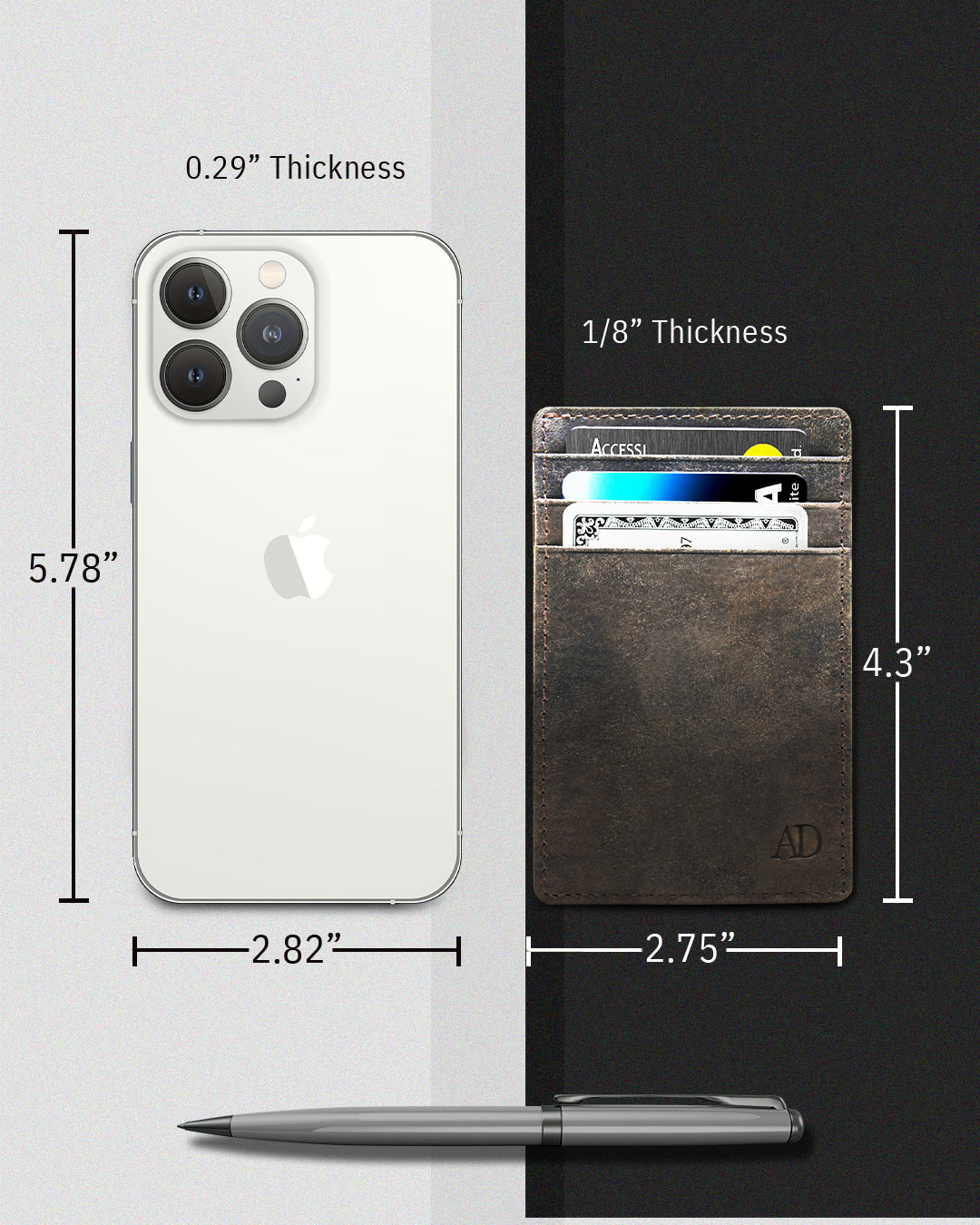 Slim Minimalist Leather Cardholder