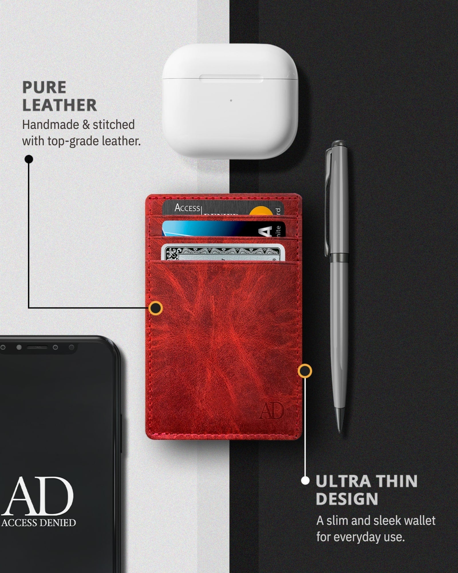 Slim Minimalist Leather Cardholder