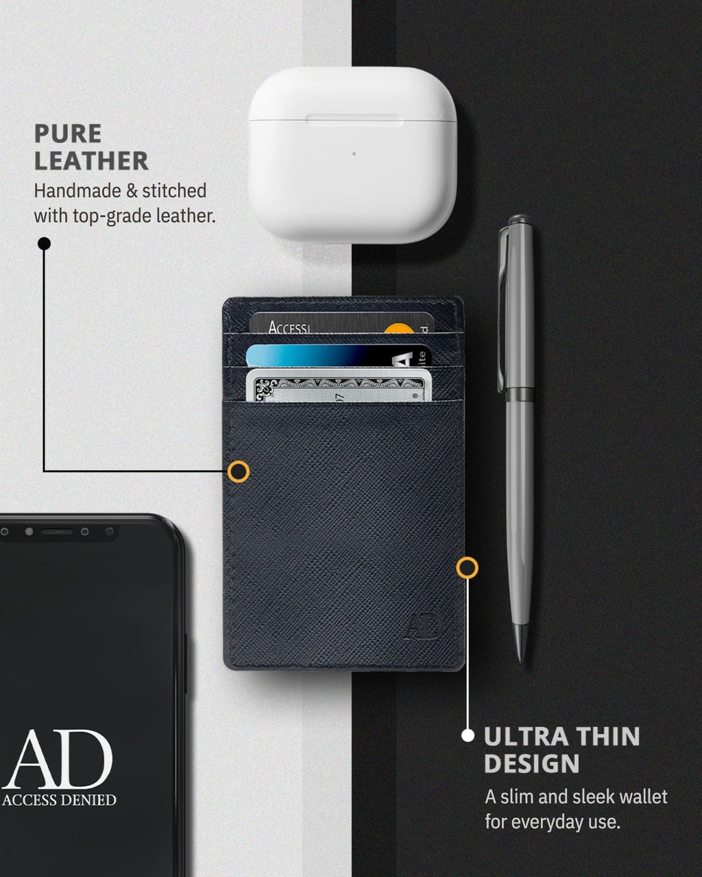 Slim Minimalist Leather Cardholder