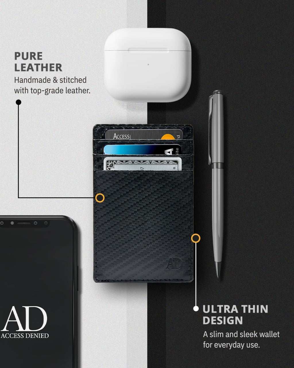 Slim Minimalist Leather Cardholder