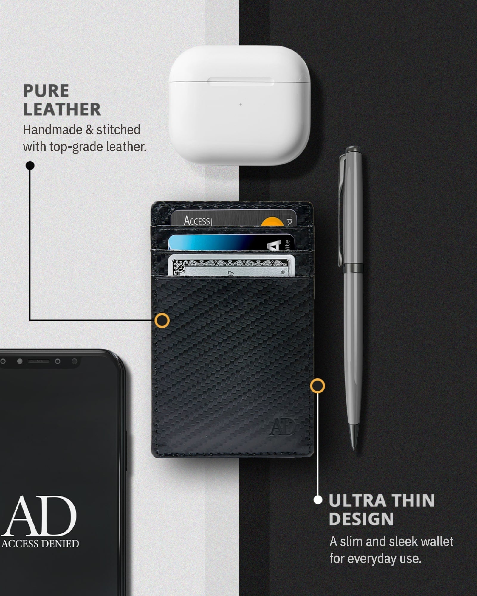 Slim Minimalist Leather Cardholder