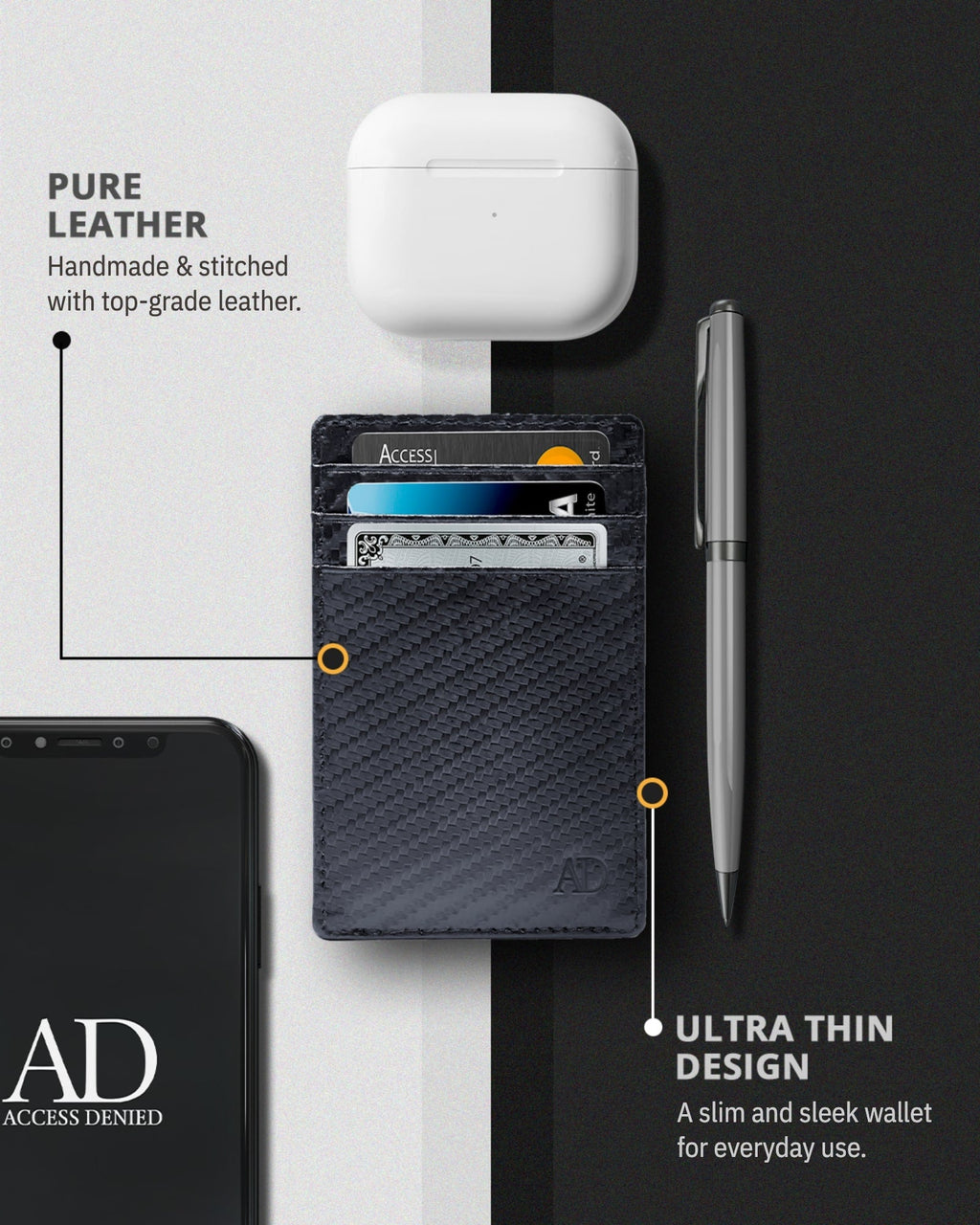 Slim Minimalist Leather Cardholder