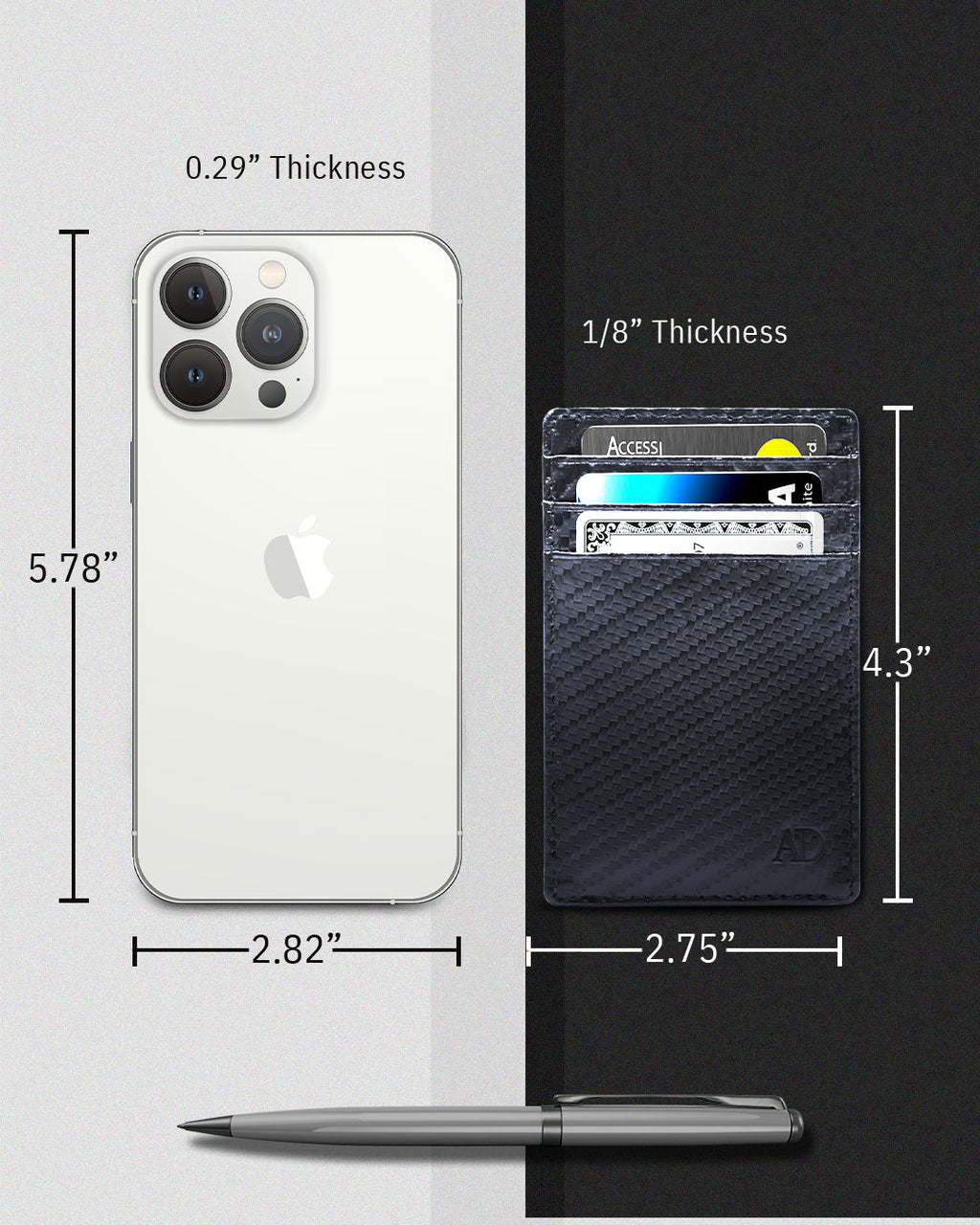 Slim Minimalist Leather Cardholder