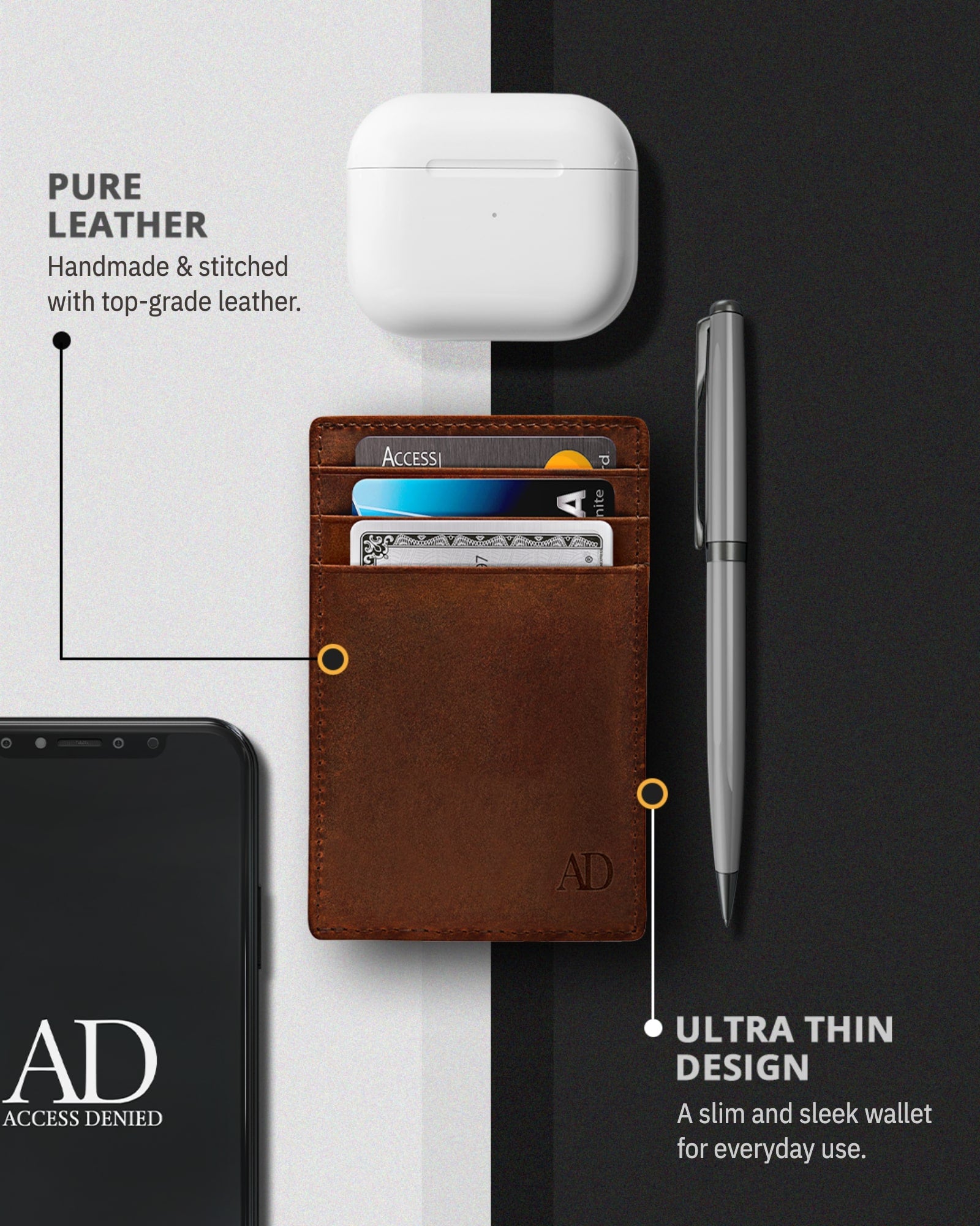Slim Minimalist Leather Cardholder