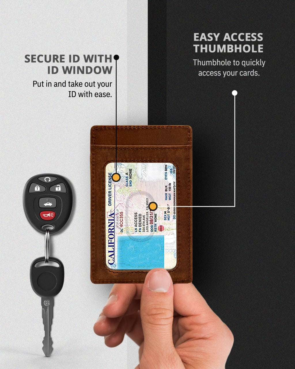 Slim Minimalist Leather Cardholder