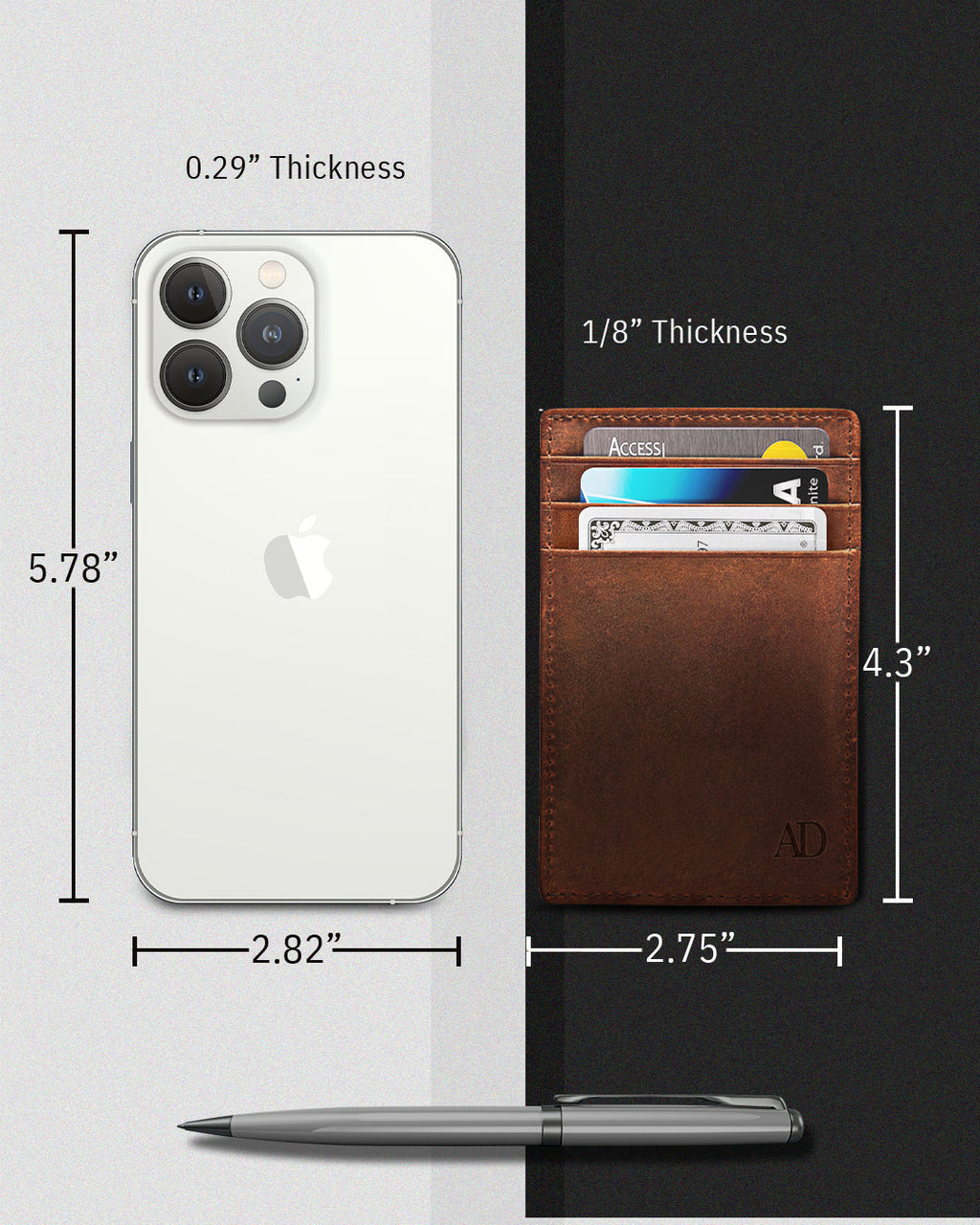 Slim Minimalist Leather Cardholder