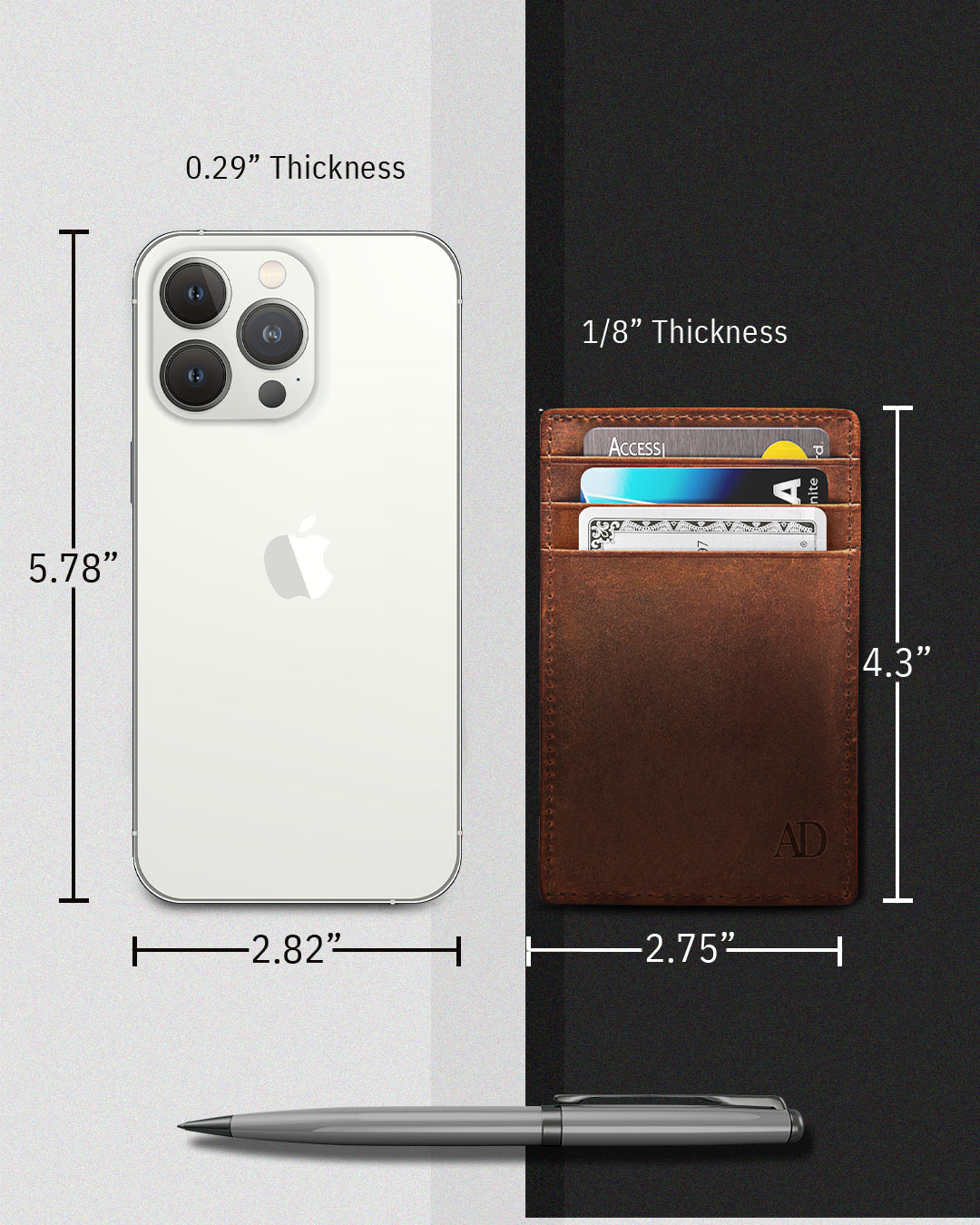 Slim Minimalist Leather Cardholder