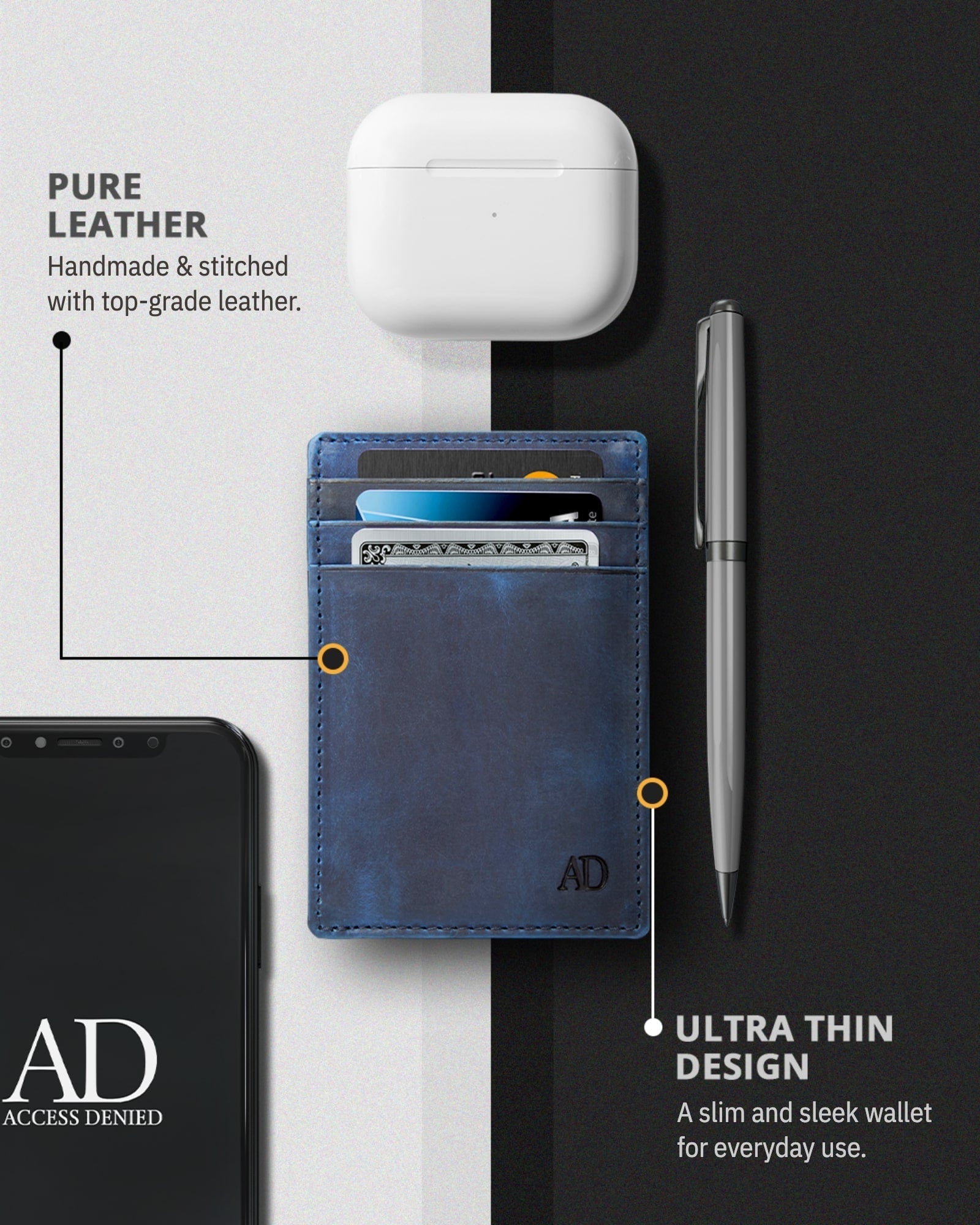 Slim Minimalist Leather Cardholder