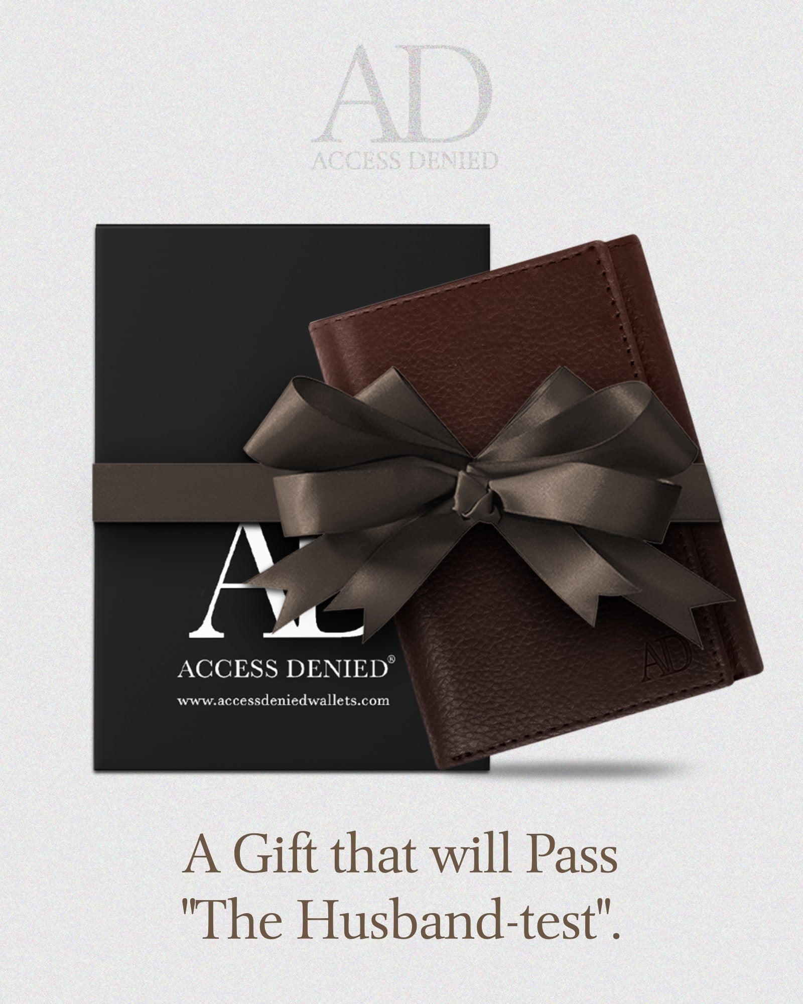Full Grain Leather Trifold Wallet with ID Window