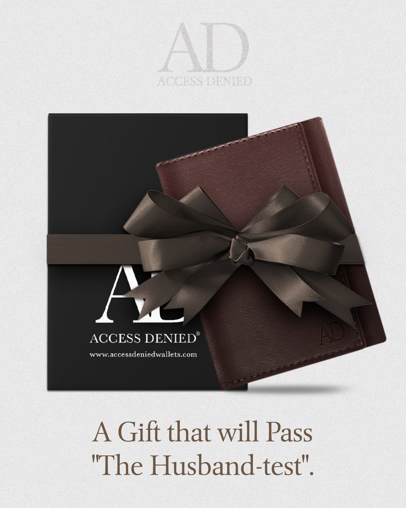 Full Grain Leather Trifold Wallet with ID Window
