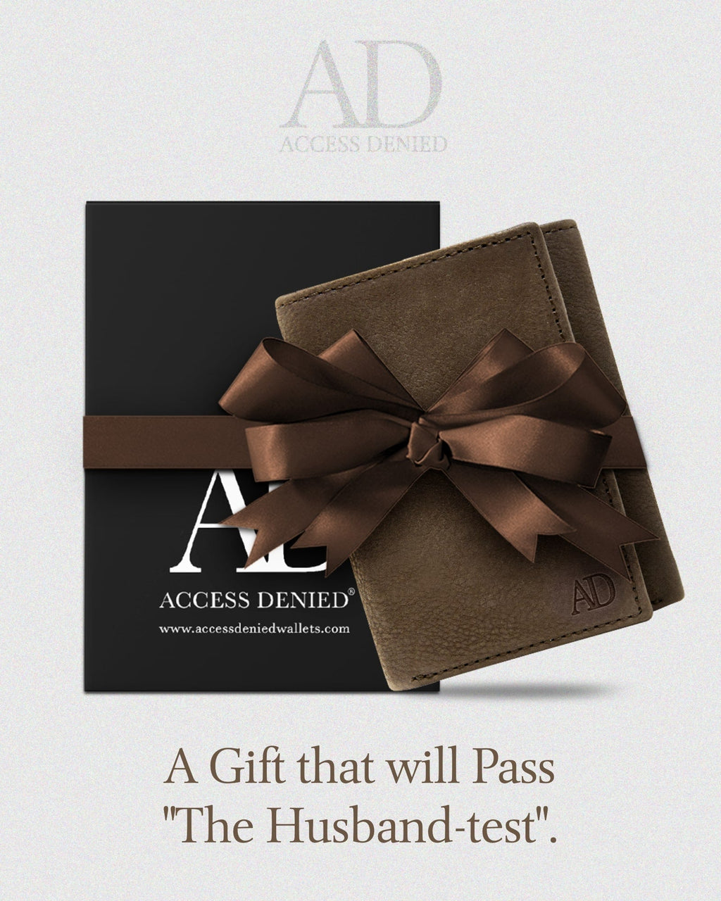 Full Grain Leather Trifold Wallet with ID Window