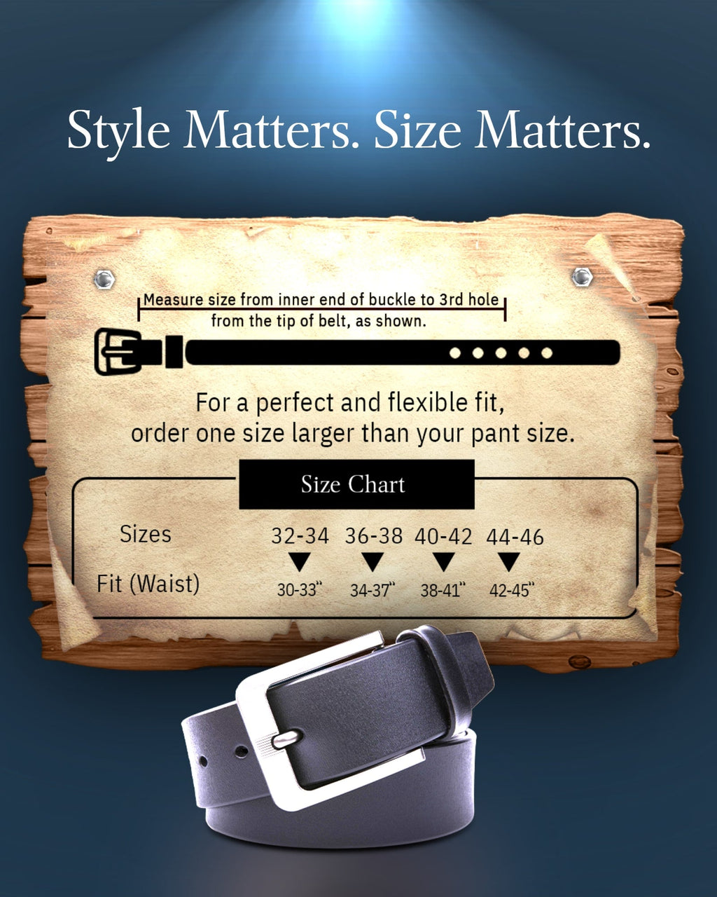 Wide Genuine Leather Belt
