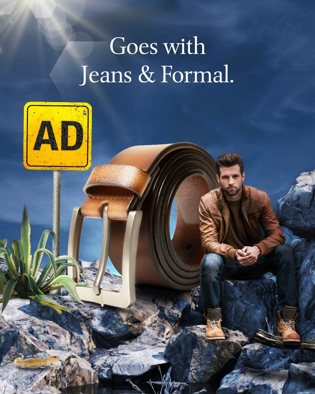 Wide Genuine Leather Belt