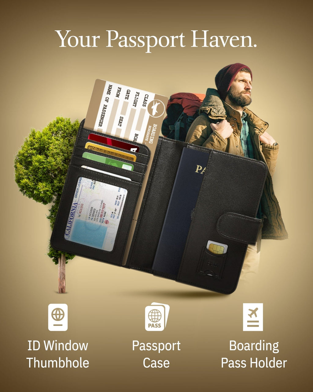 Vegan Leather RFID Passport Holder
