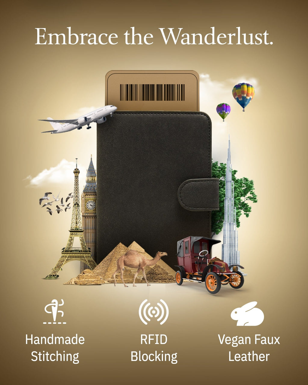 Vegan Leather RFID Passport Holder