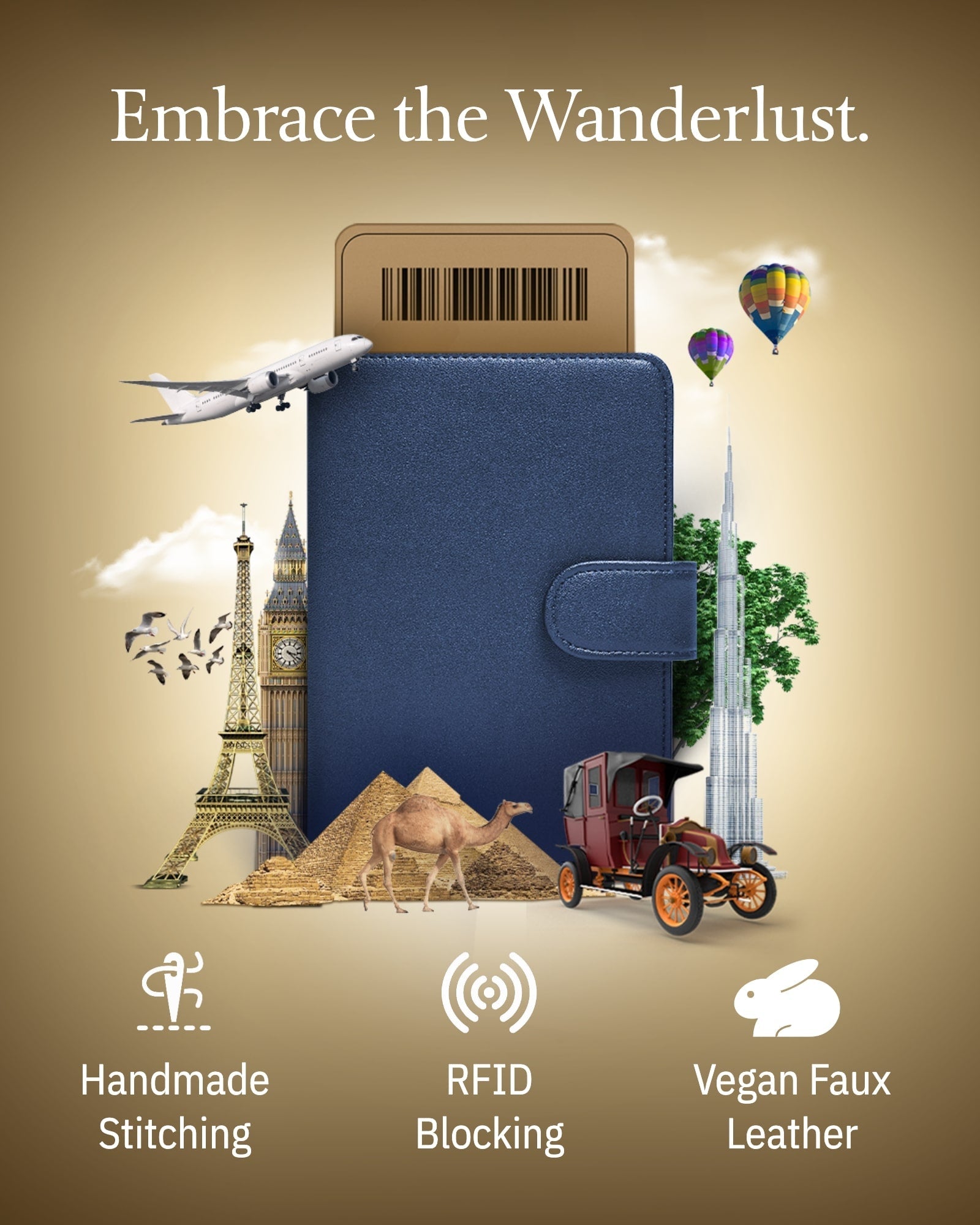 Vegan Leather RFID Passport Holder