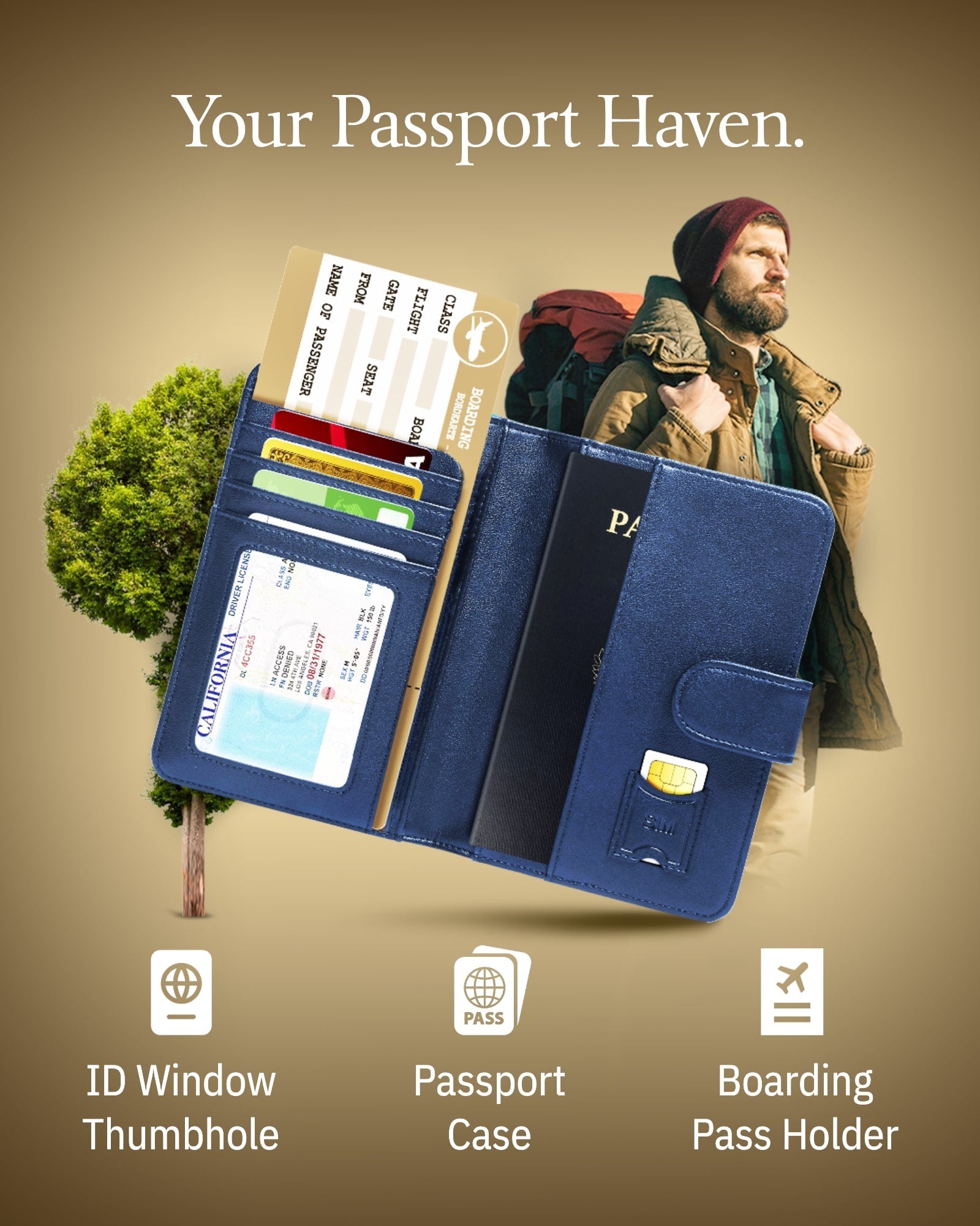 Vegan Leather RFID Passport Holder